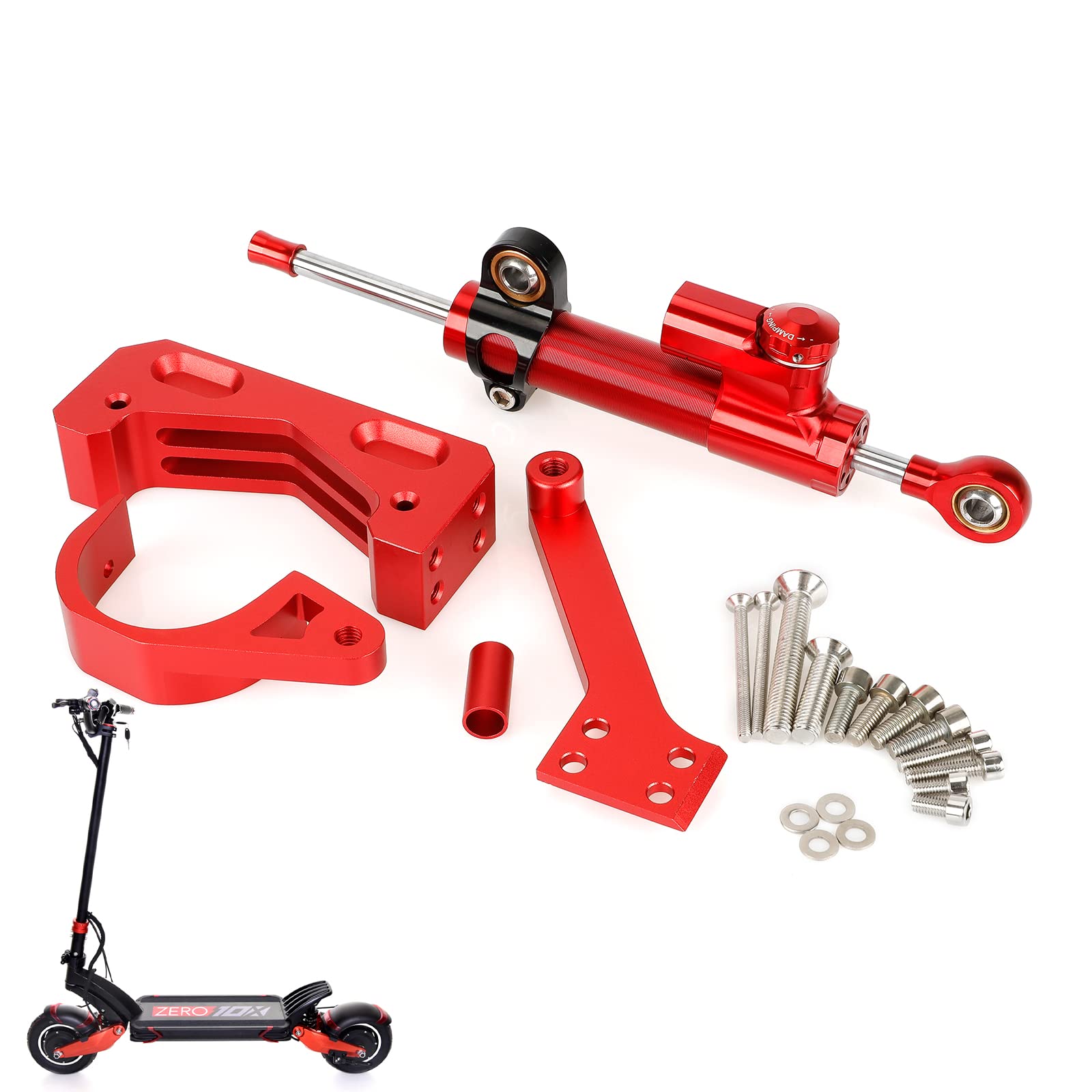 Zero 10X Electric Scooter Steering Damper Kit - High Speed Stabilizer for Wobble-Free Riding | Scooter Upgrade Accessories for Commuting & Off-Road Adventures