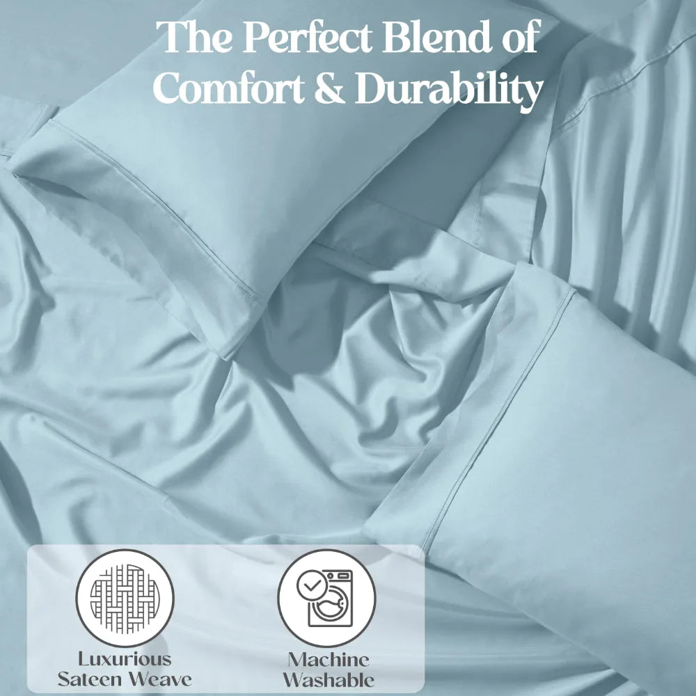 Premium 1200 Thread Count Cotton Blend 2-Piece Solid Pillowcase Set - Ultra Soft & Breathable Bedding for Side Sleepers & Hot Sleepers - Perfect for Master Bedroom, Guest Room & Luxury Hotels