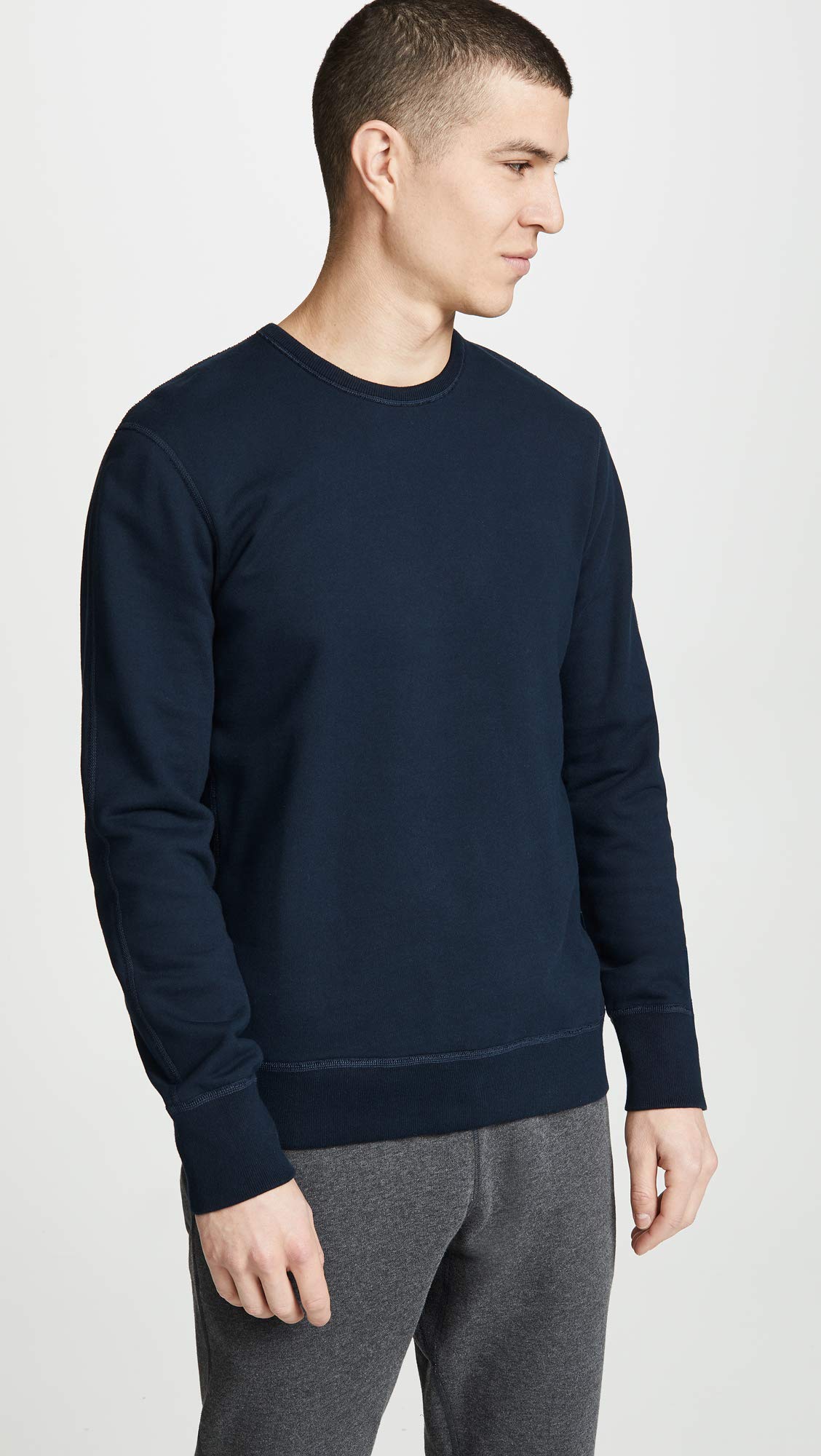 Men's Slim Fit Midweight Terry Crewneck Sweatshirt - Comfortable Casual Pullover for Everyday Wear, Gym, and Lounge