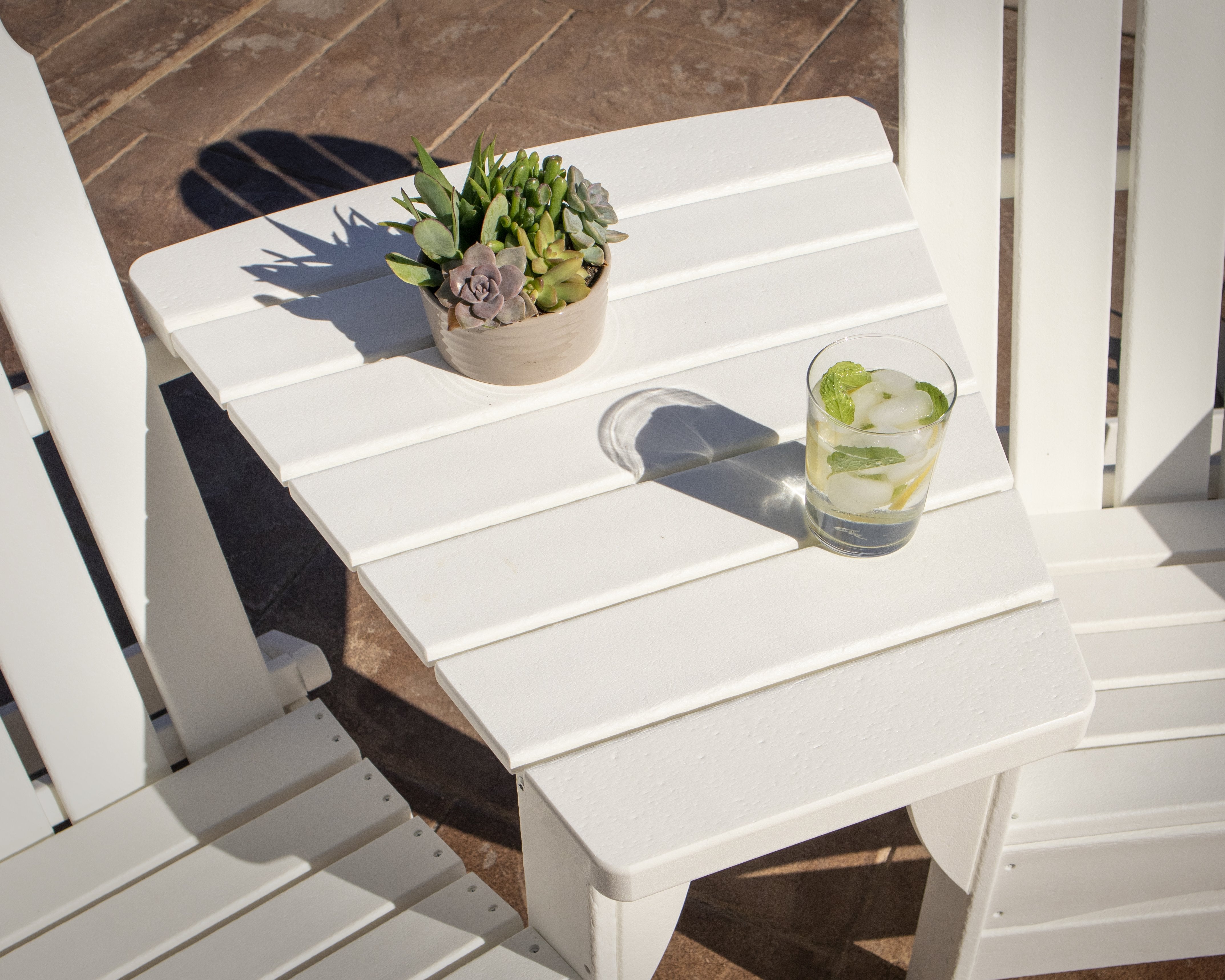 Polywood Classic Series Angled Adirondack Connecting Table - Durable Outdoor Side Table for Patio, Deck & Garden - Perfect with Adirondack Chairs