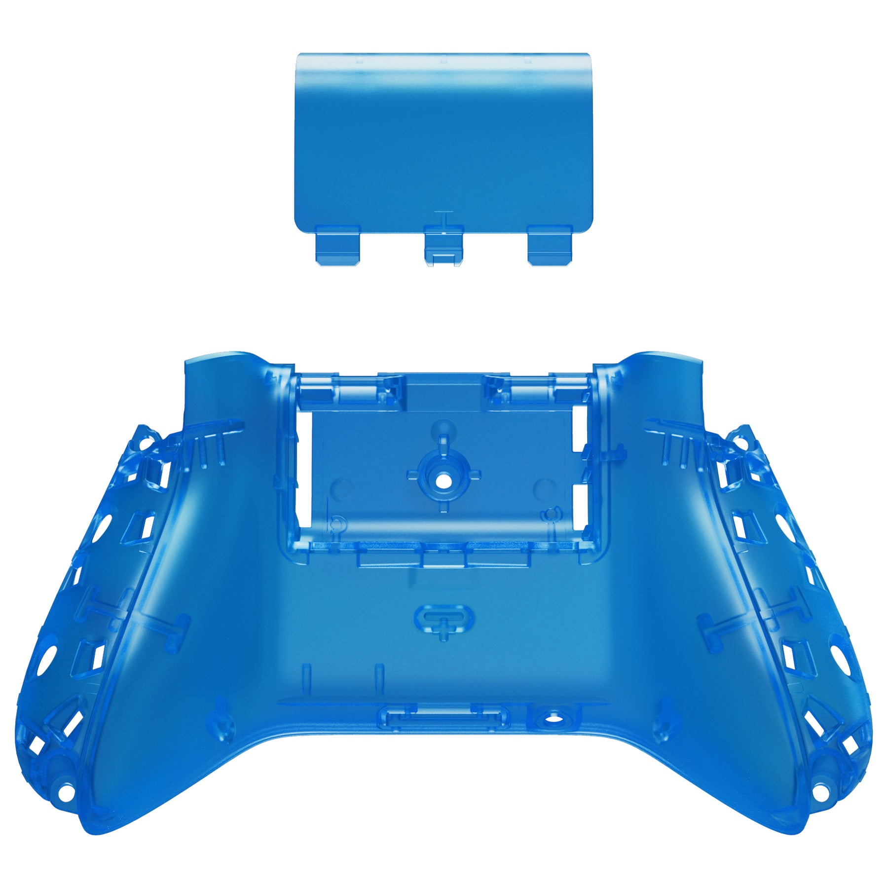 ExtremeRate Clear Blue Custom Bottom Shell & Battery Cover for Xbox Series S/X Controller - DIY Replacement Backplate for Xbox Core Controller Model 1914 - Perfect for Gaming Enthusiasts & Custom Mods (Controller & Side Rails Not Included) BX3M504