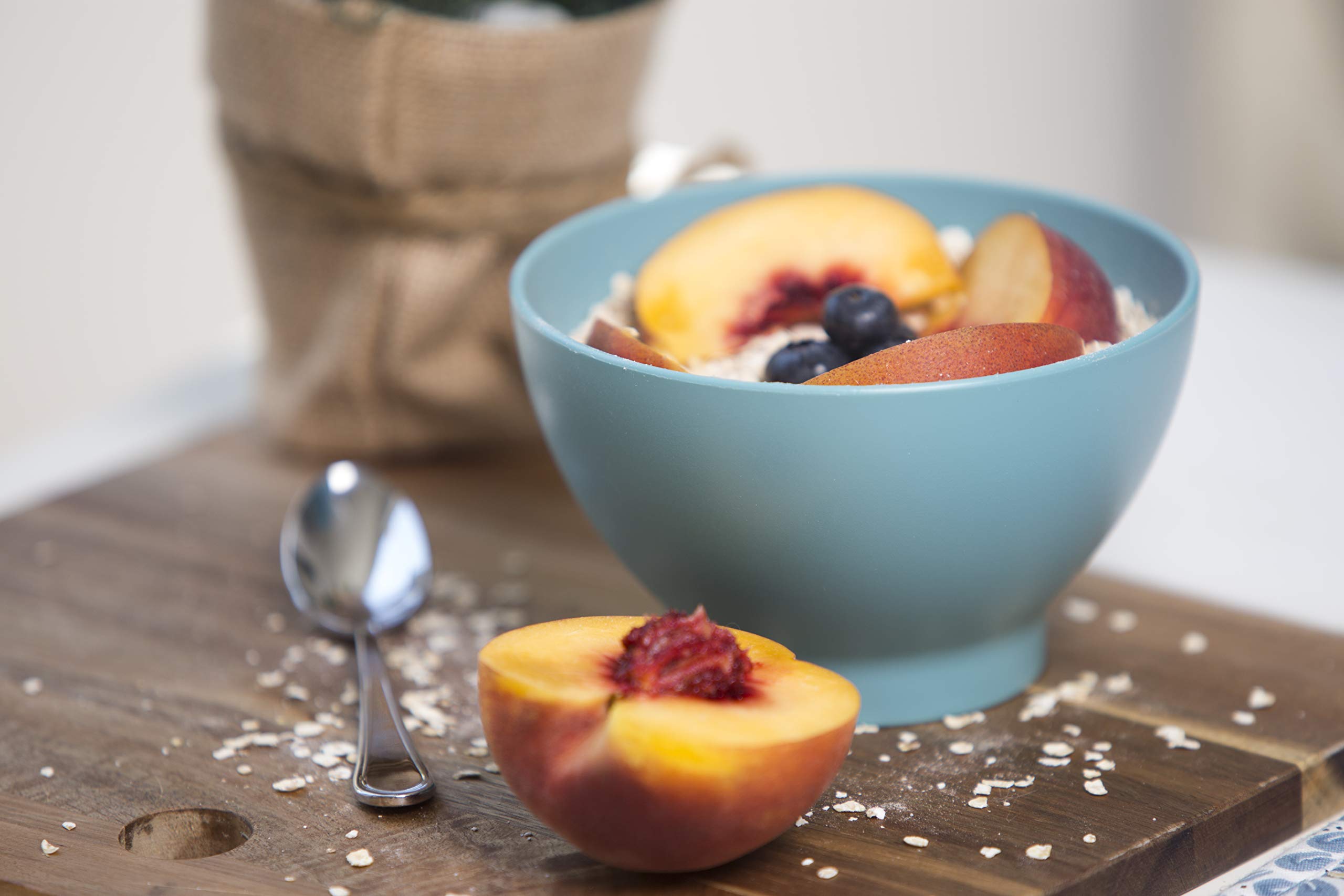 Eco-Friendly Plastic Bowl for Cereal, Dessert, Ice Cream & Soup - Microwave & Dishwasher Safe - 17 oz Baltic Blue - Perfect for Home, Office & Outdoor Picnics