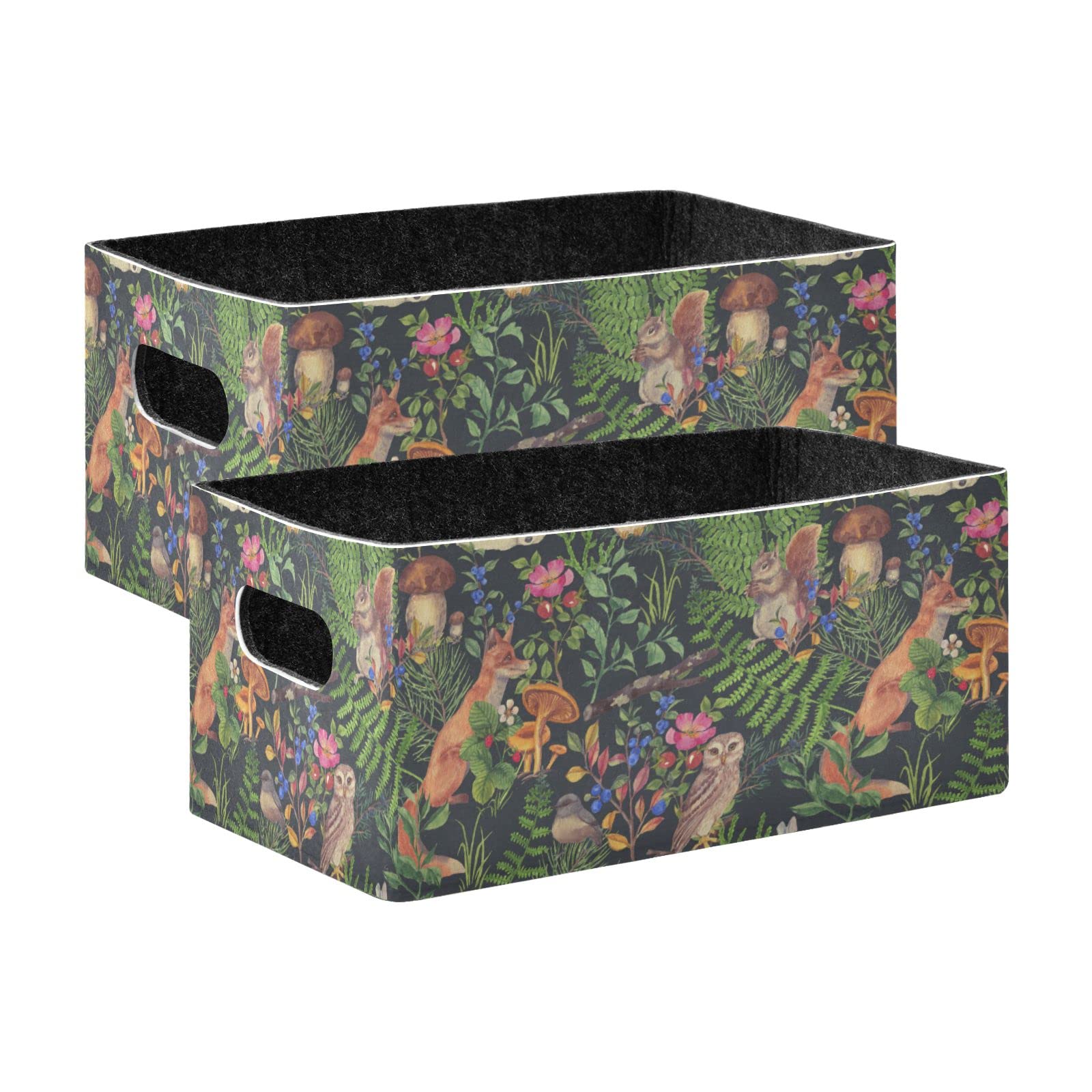 Emelivor 2-Pack Collapsible Felt Storage Bins with Handles - Foldable Fabric Baskets for Nursery, Kids Room, Closet, Toys, Clothes & Towels Organization | Perfect for Home, Office & Playroom Storage Solutions