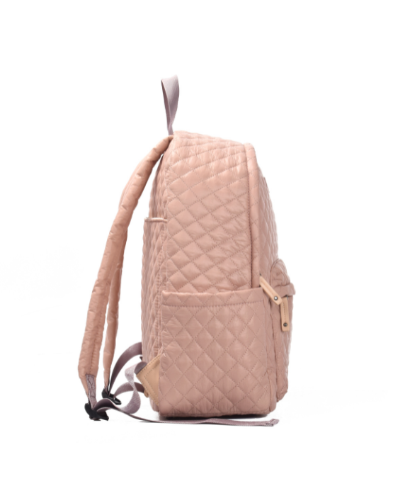 Tosca MET981 Metro Fashion Quilted 15-inch Laptop Backpack for Women & Men - Lightweight Water-Resistant School College Travel Bag - Mauve Pink for Work, Commuting, Business Trips & Daily Use