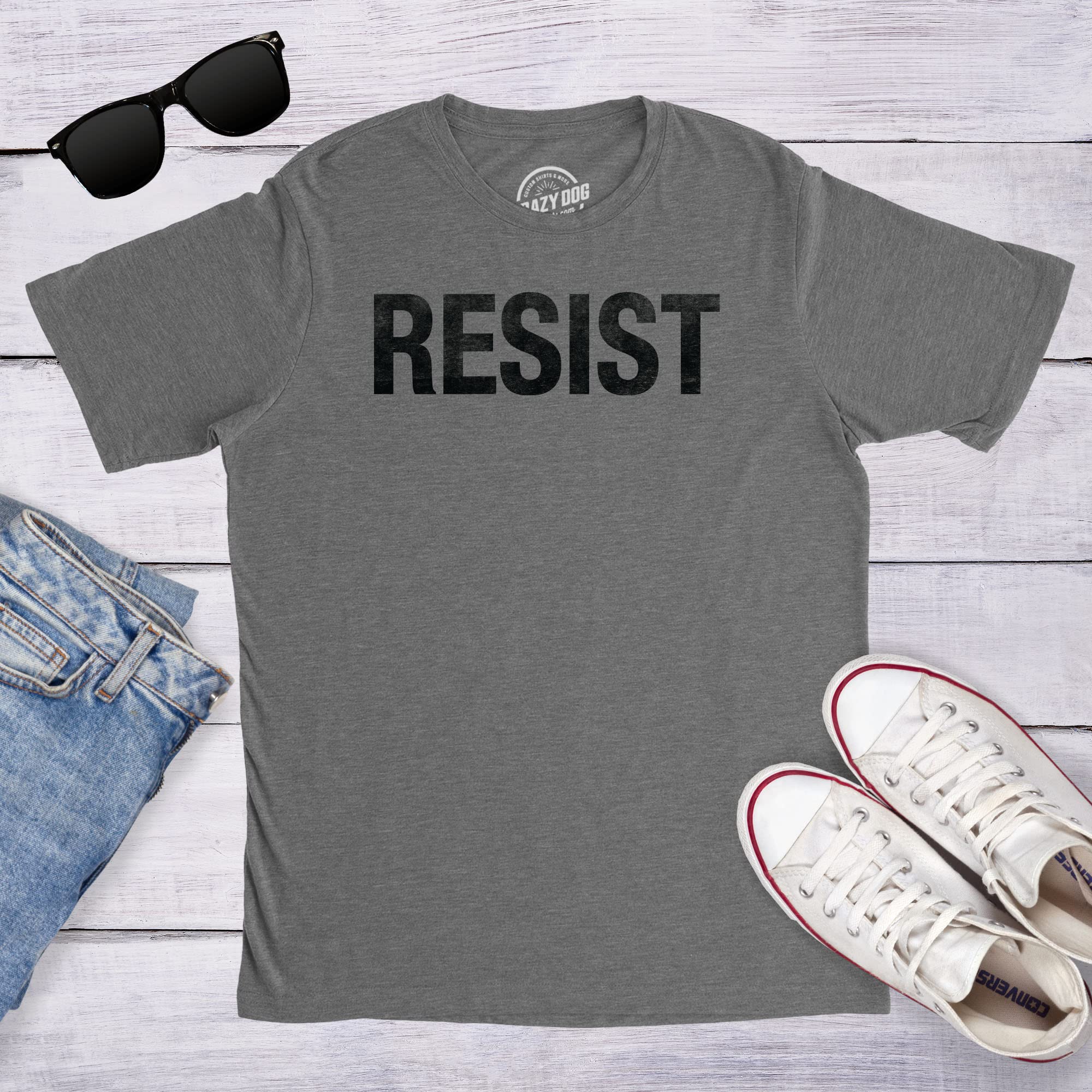 Men's Resist T-Shirts - Political Anti-Authority Protest Tees for Rebel Rallies & Marches - Comfortable Cotton Activist Apparel for Protests & Social Justice Events