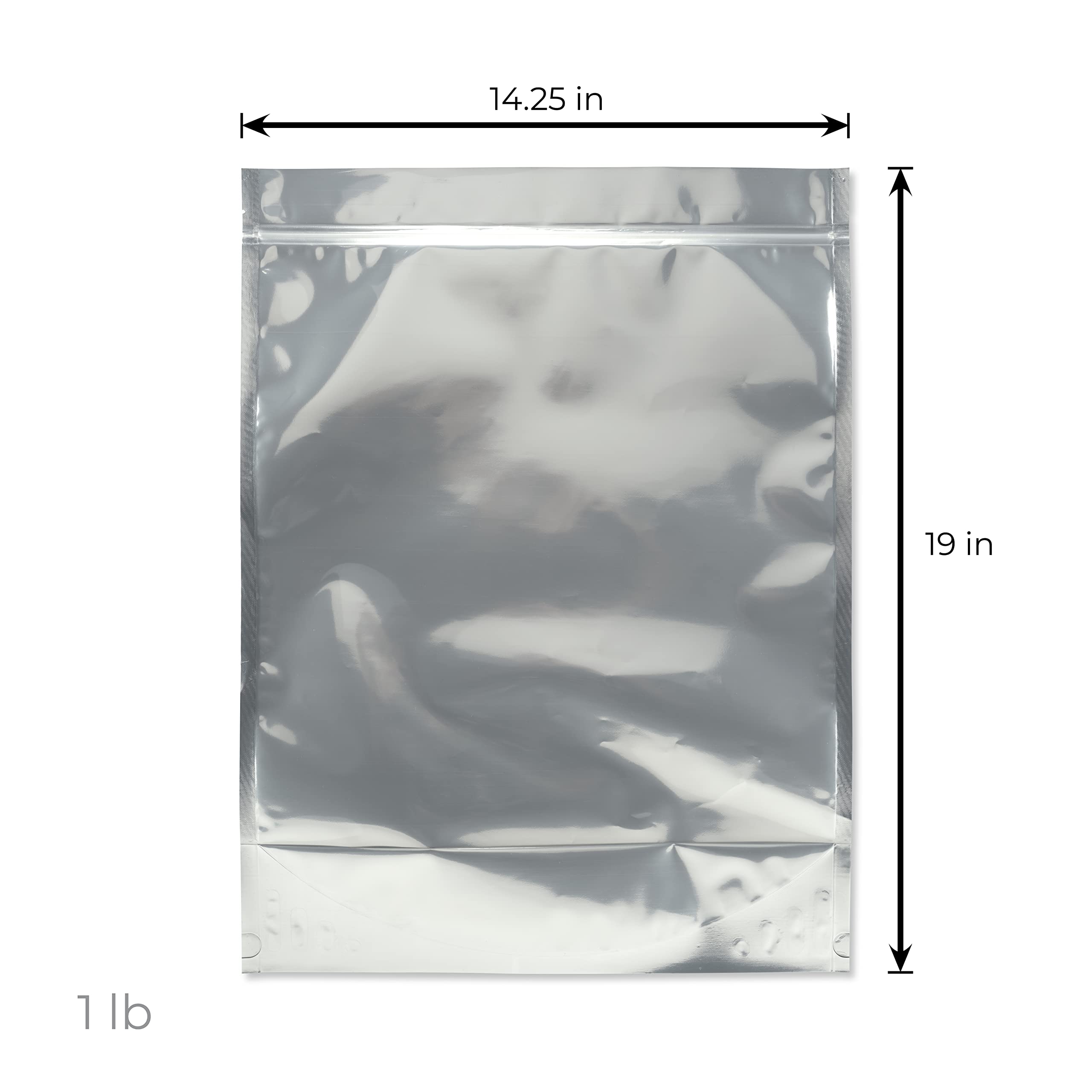 Premium 6mil Thick Mylar Bags - 100 Count Smell Proof Resealable Food Storage Bags (1lb Capacity, All Black) - Ideal for Coffee, Tea, Herbs, Spices & Long-Term Dry Food Preservation