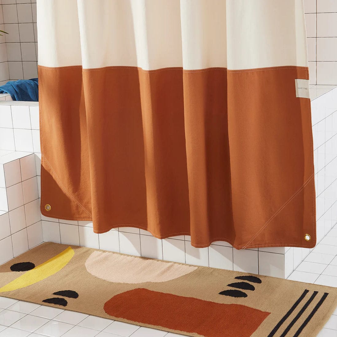 Orient Clay Canvas Shower Curtain - Waterproof Bathroom Decor for Modern & Rustic Homes - Perfect for Bathrooms, Showers, and Spa Retreats