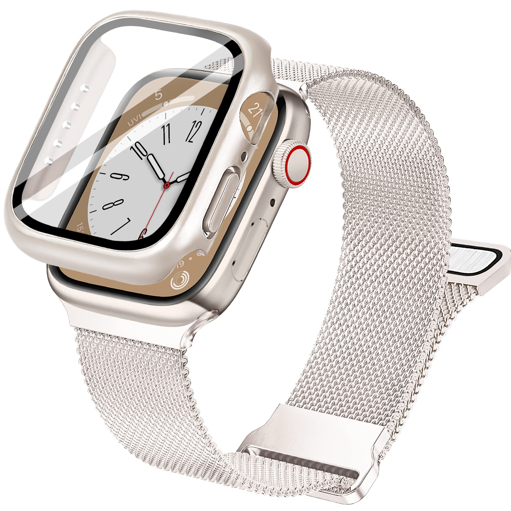 Vamyzji Magnetic Strap for Apple Watch SE 44mm - Stainless Steel Band for Series 6/5/4 - Adjustable for Men & Women - Perfect for Workouts & Daily Wear