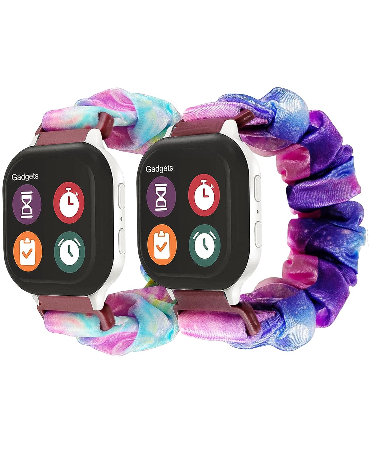 NewJourney Scrunchie Band Replacement for Gizmo Watch 3/2/1, Gabb Watch 3/2/1 & SyncUP Kids Watch - Cute Printed Stretchy Solo Loop Watch Band, Easy On/Off - Perfect for School, Play & Everyday Wear