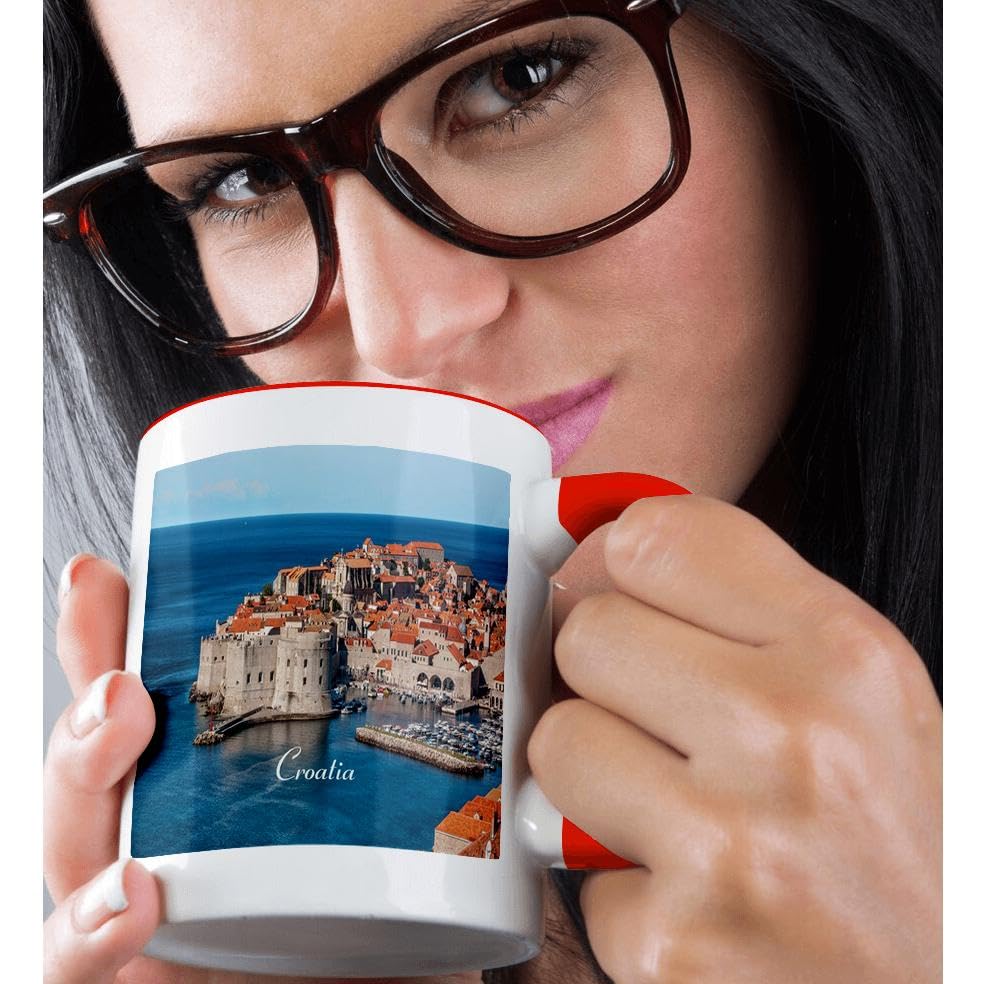3D Rose 15oz Two-Tone Red and White Ceramic Coffee Mug - Perfect for Home, Office, or Gift Giving