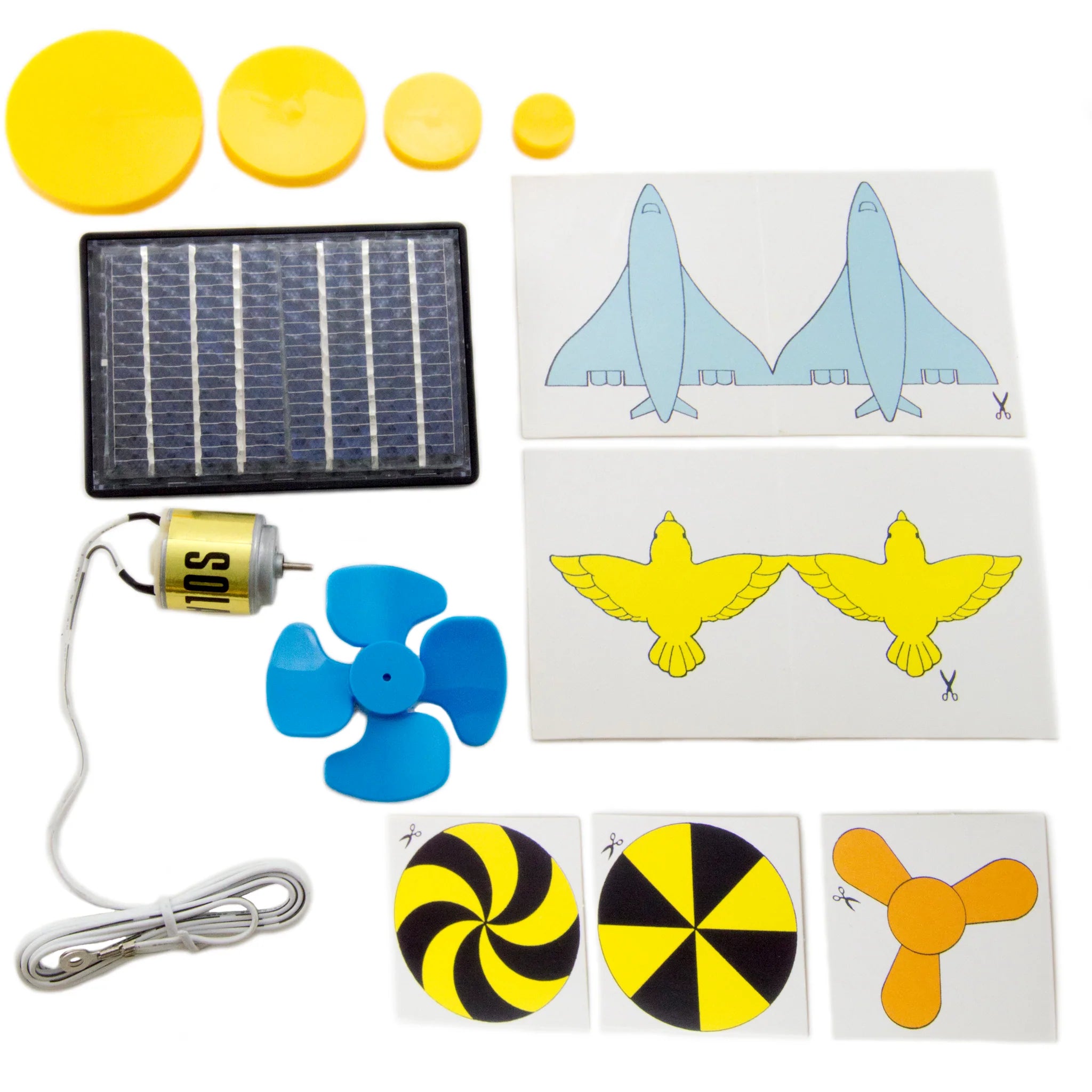 Educational Solar Energy Science Project Kit for Kids - Solar Panel, Motor & Guidebook - STEM Learning, Science Experiments & DIY Projects for Home & School