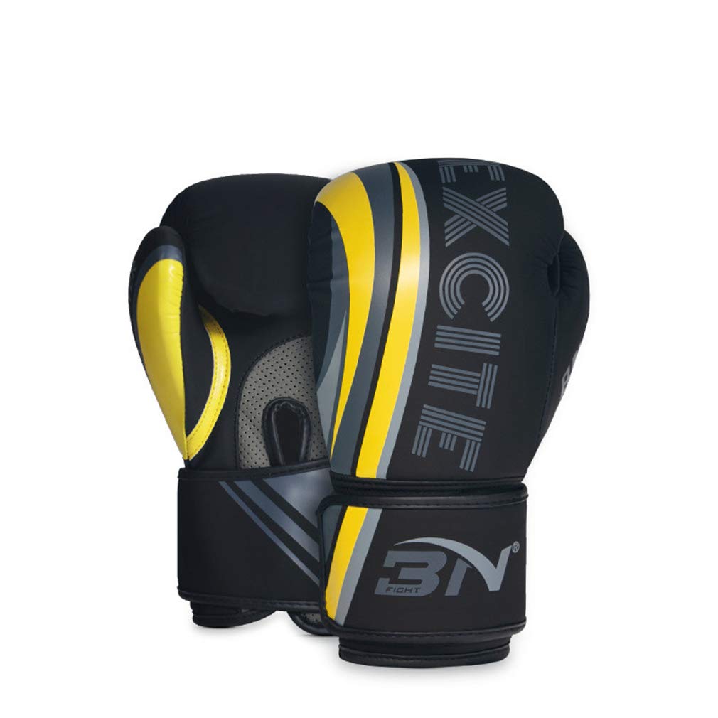 10Oz - 12Oz Professional Boxing Gloves for Training, Muay Thai, Heavy Bag & Sparring - Youth Punching Bag & Grappling Dummy Practice - Ideal for MMA, Kickboxing & Fitness Workouts (Black, 12oz)