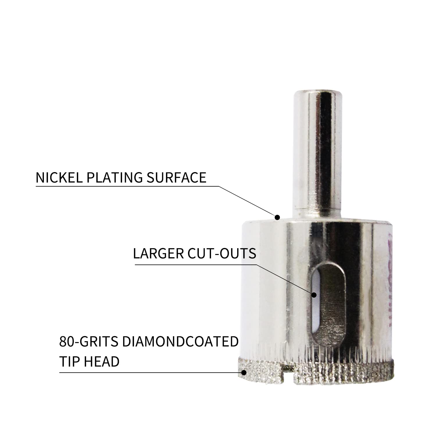 Premium Diamond Hole Saw Drill Bit Set for Glass, Porcelain, Granite & Marble - 30mm (1-3/16