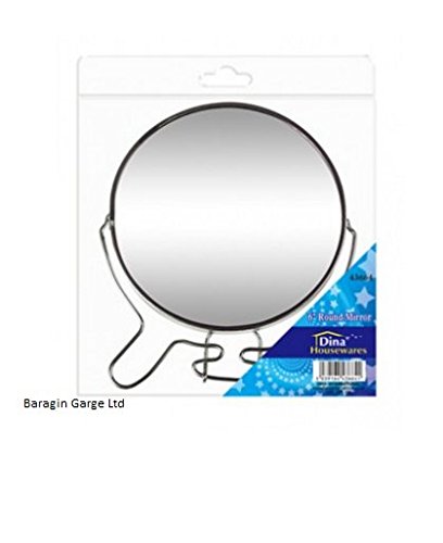 4 Inch (10cm) 2-Sided Magnifying Makeup Mirror with Stand - 1X/5X Magnification for Shaving, Cosmetics & Skincare - Perfect for Vanity, Bathroom & Travel