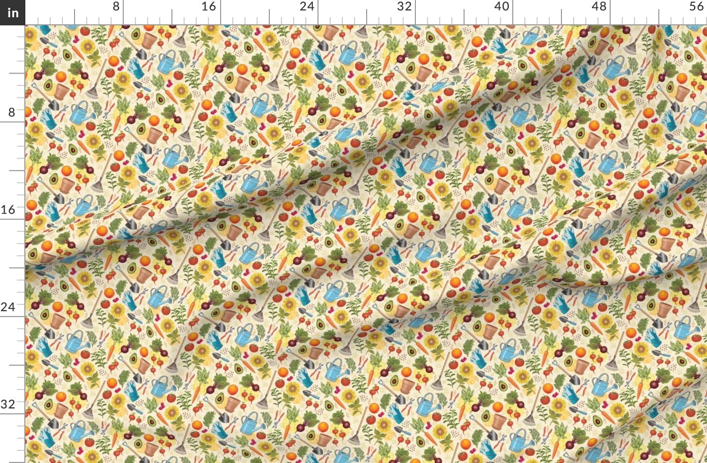 Premium Spoonflower Fleece Fabric - Vibrant Garden Oranges & Tomatoes Print by The Yard - Perfect for Sewing Blankets, Loungewear & No-Sew DIY Projects - Ideal for Home Decor, Baby Blankets & Cozy Winter Crafts