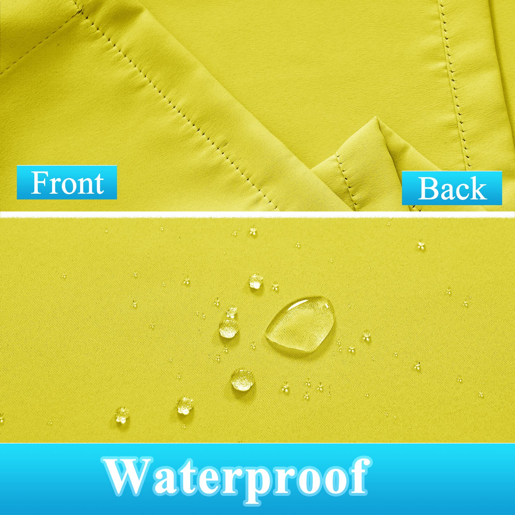 Frelement Extra Wide Outdoor Curtains - Windproof & Privacy Protection - Rustproof Grommet Drapes for Gazebo, Pergola, Patio (150W x 102L, Yellow, 1 Panel) - Perfect for Outdoor Living Spaces & Sun Protection