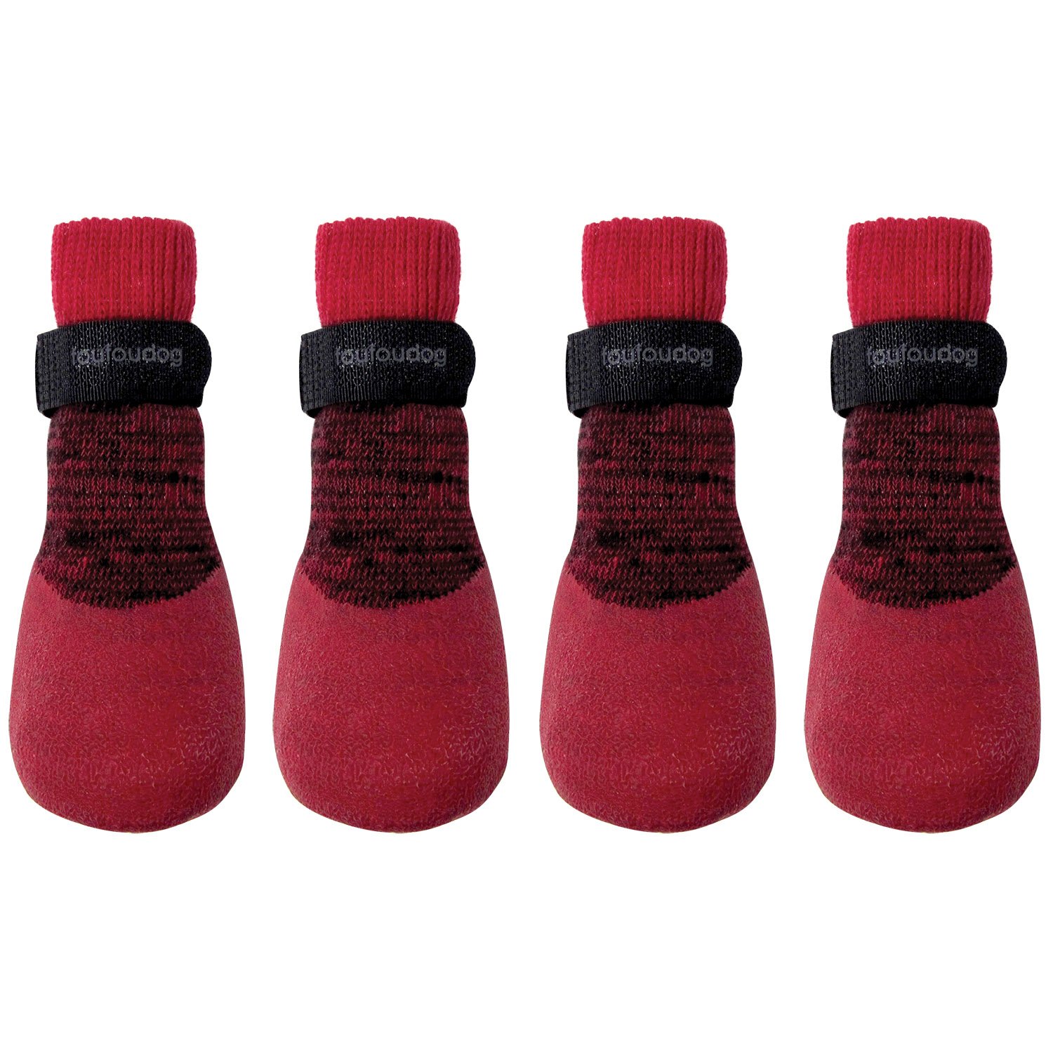 FouFou Dog Rubber Dipped Socks 2XL Red - Cozy Pet Socks for Indoor Play