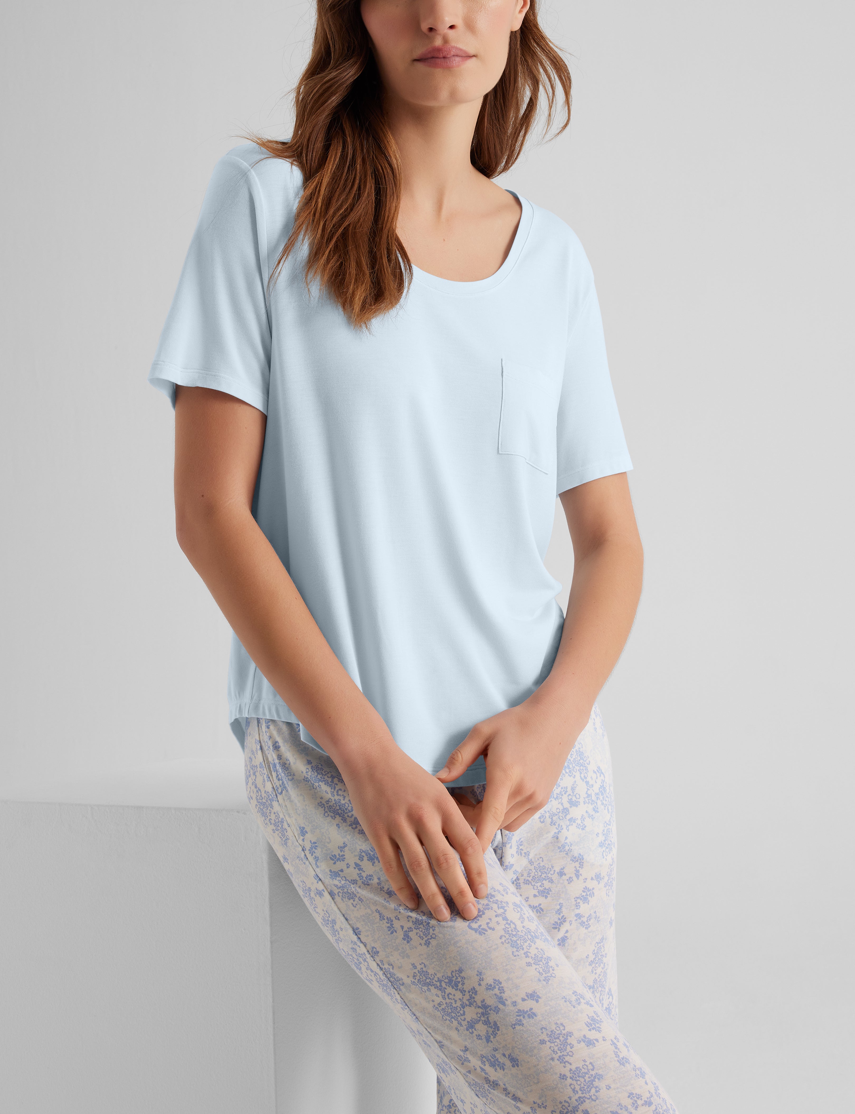 Women's Ultra Soft Second Skin Sleep Pocket Tee - Comfortable Lounge & Nightwear for Relaxing at Home