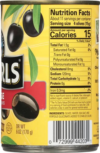 California Ripe Pitted Olives - Large 6 oz Can | Perfect for Salads, Pizzas & Mediterranean Recipes
