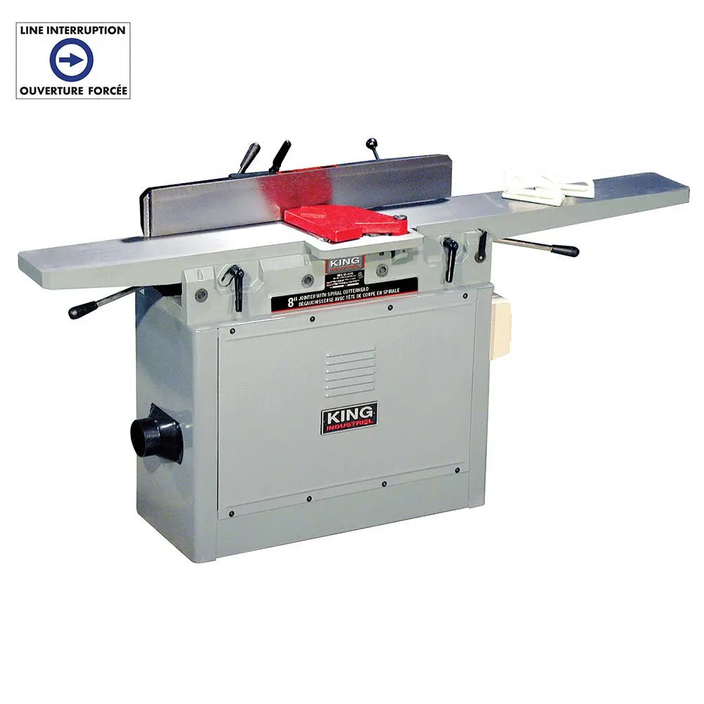 KING KC 85FX 8-Inch Industrial Jointer with Spiral Cutterhead - Perfect for Woodworking, Cabinet Making, and Professional Woodshop Projects