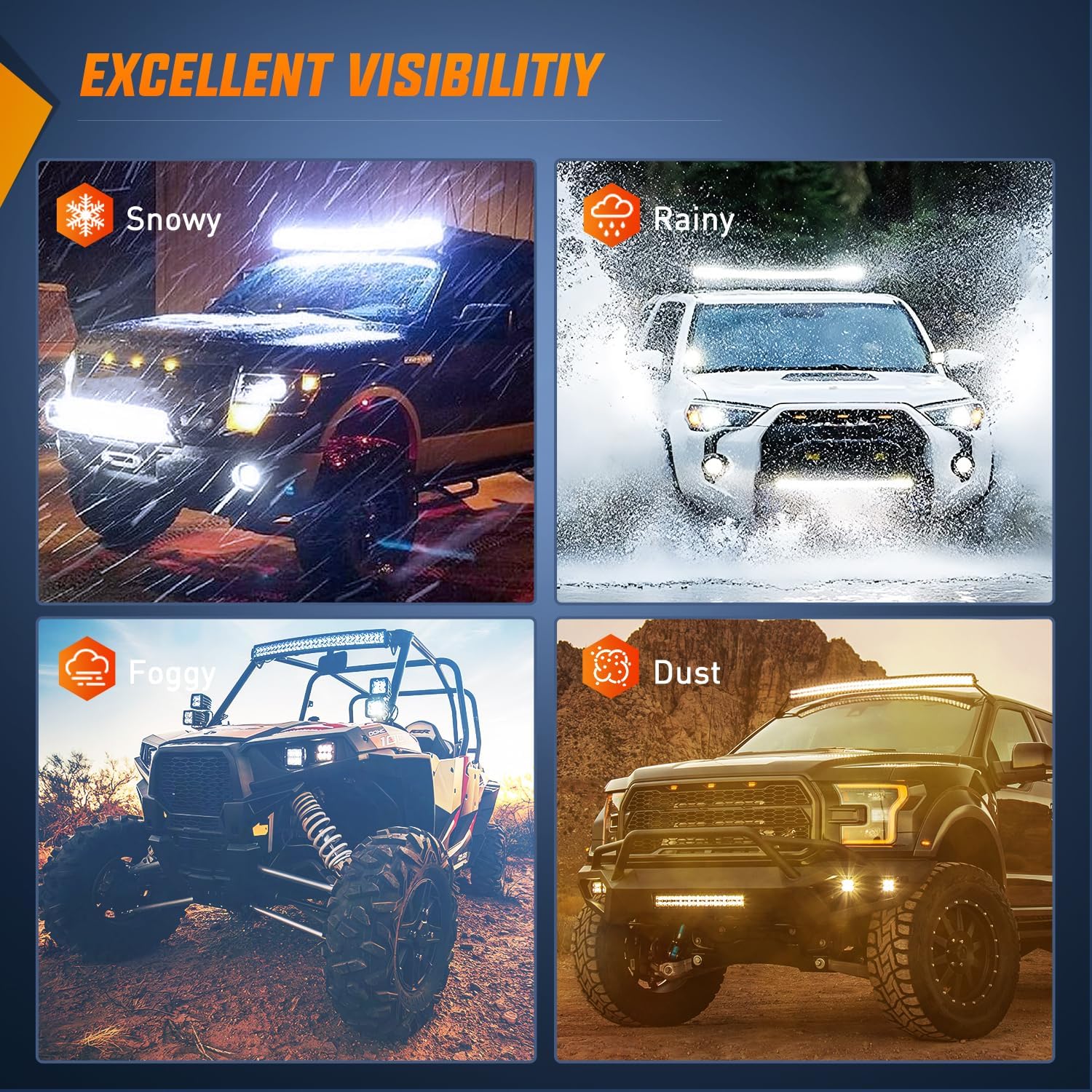 52 Inch 300W Double Row Curved LED Light Bar with 12AWG Wire & 5Pin Switch - Waterproof Off-Road Lighting for Trucks, Jeeps, ATVs, Boats, and Marine Applications