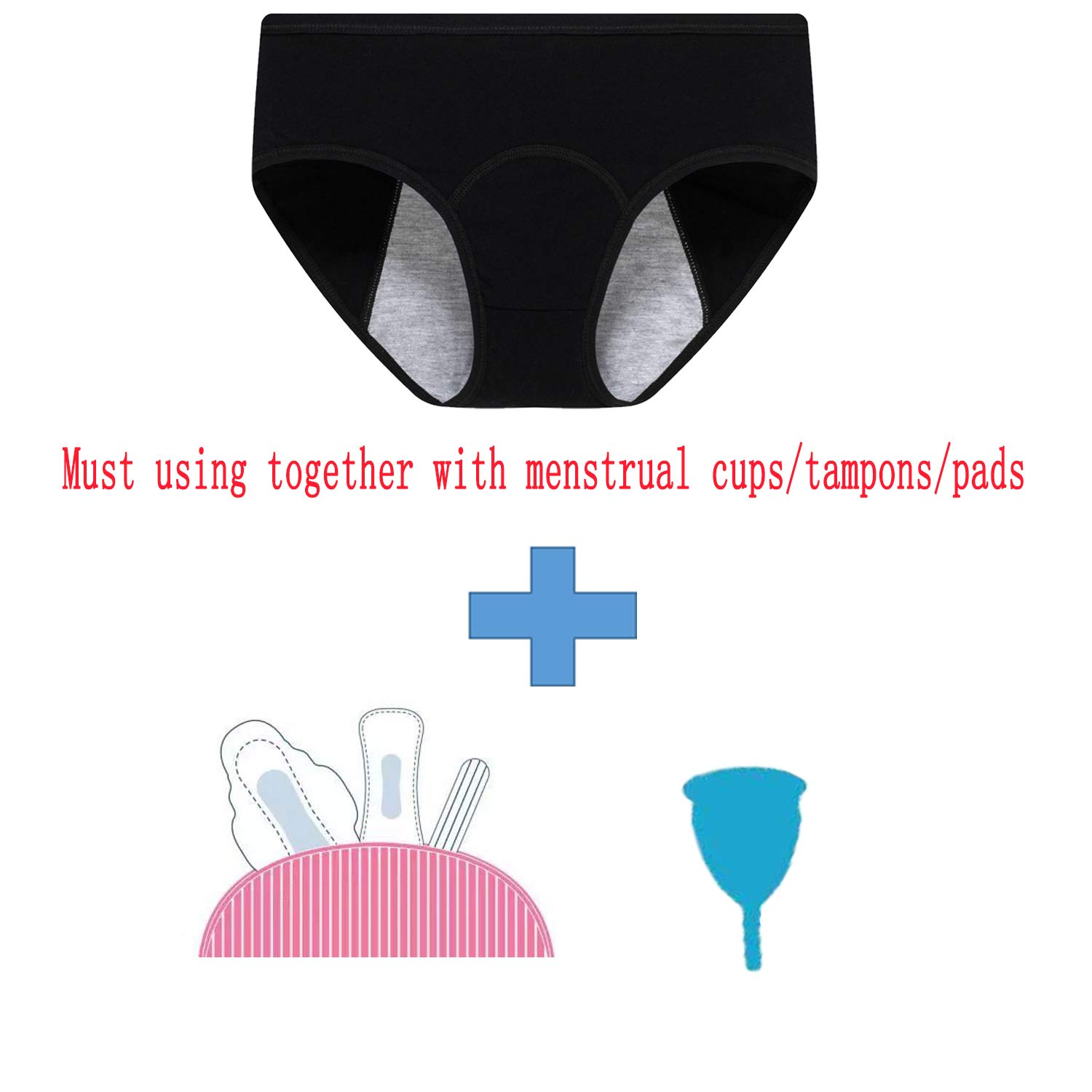Hahan Teens Girls Period Underwear - Cotton Leak Proof Panties for Women & Teens - Comfortable Briefs for School, Sports & Overnight Protection