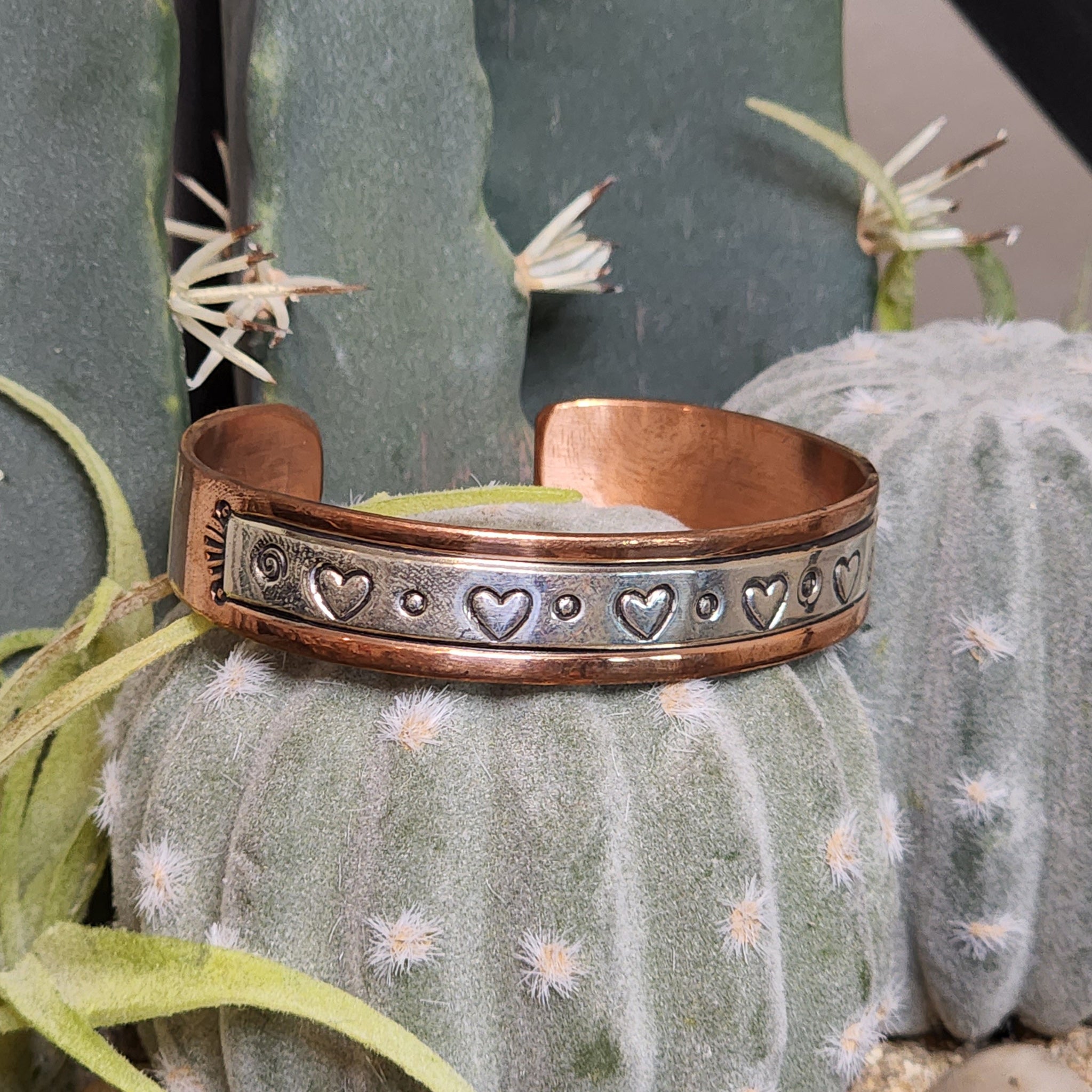 Copper Heart Cuff Bracelet for Women - Elegant Boho Jewelry Gift for Her - Perfect for Parties, Weddings & Everyday Wear