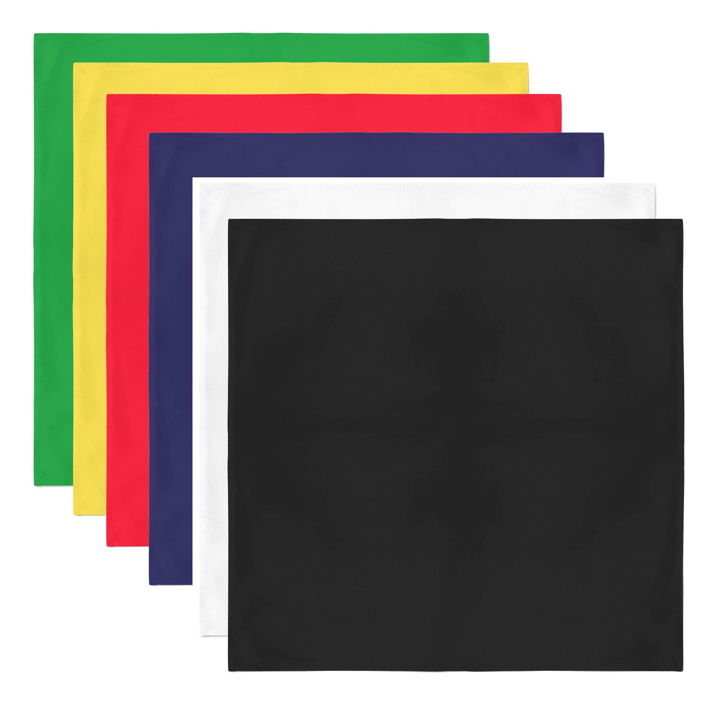 10 Pack Unisex Solid 100% Polyester Plain Bandanas - Bulk Wholesale for Outdoor Activities, Sports, Fashion Accessories, and DIY Crafts