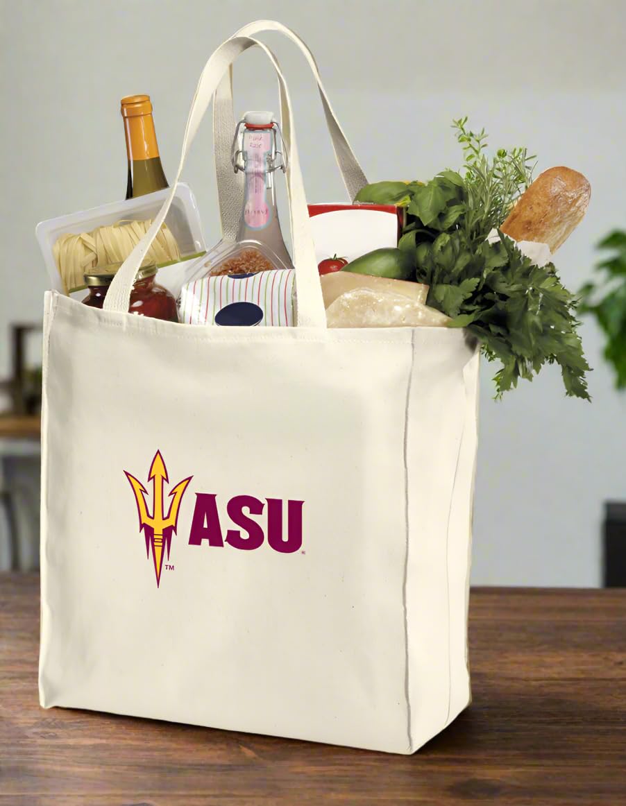 ASU Reusable Grocery Bags - Eco-Friendly Arizona State University Cotton Shopping Tote for Groceries, Campus Life & Sustainable Living