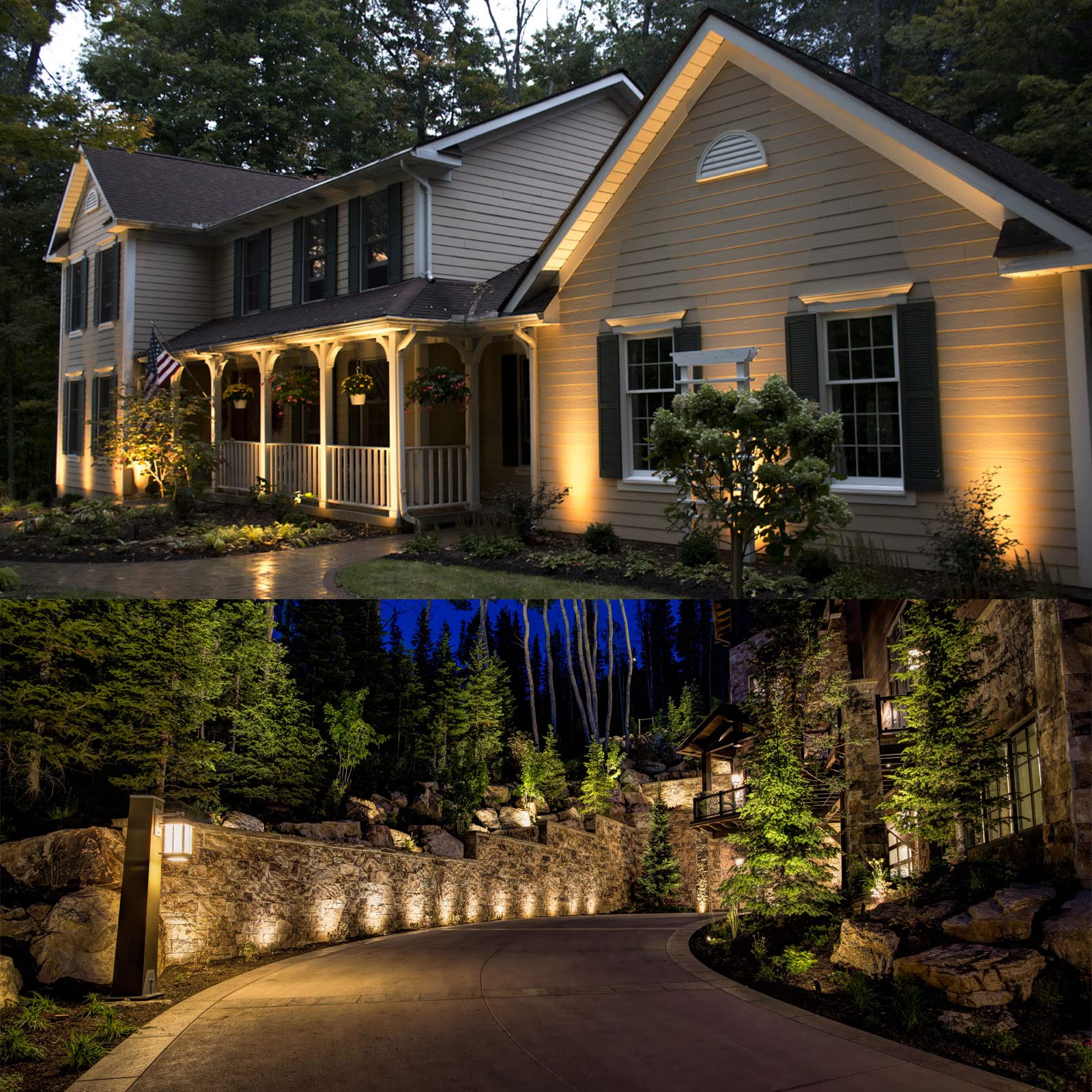 Low Voltage LED Landscape Lights 6W 12V-24V IP67 Waterproof for Driveway, Garden & Pathway - Warm White