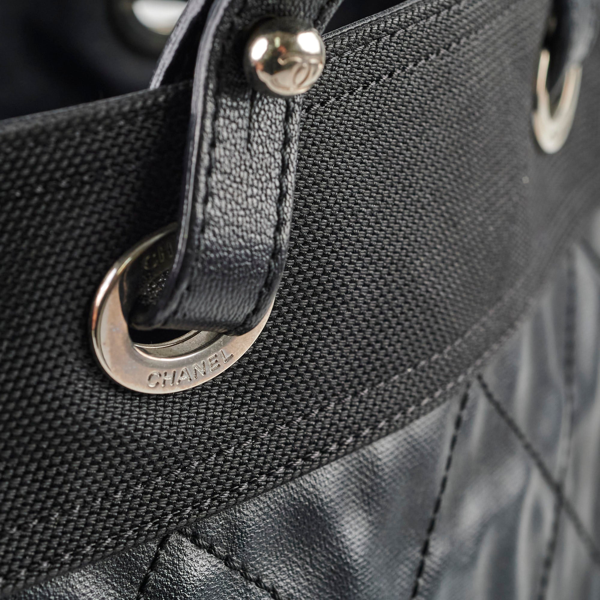 Chanel Paris Biarritz Small Black Leather Tote Bag - Authentic 2008/2009 Collection | Luxury Designer Handbag for Women, Work, Travel & Everyday Use