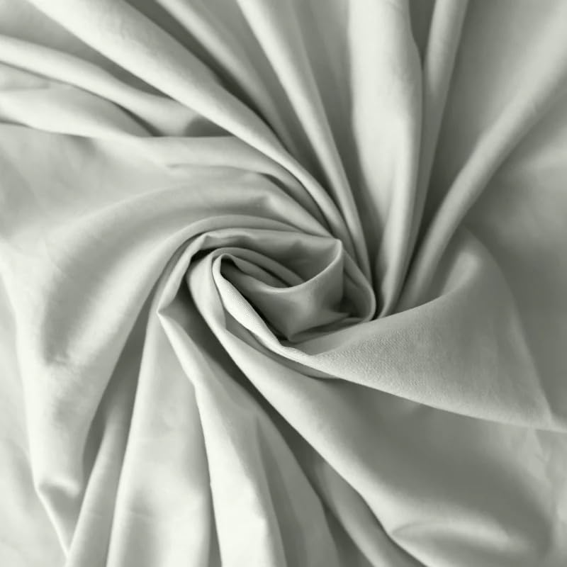 DreamFit DreamCool 100% Pima Cotton King Sheets Set with Elastic Corner Straps | 20 Inch Extra Deep Pocket | Made in USA | Luxury Bedding Guaranteed to Stay On | Sage Green | Perfect for Hotels, Guest Rooms & Master Bedrooms
