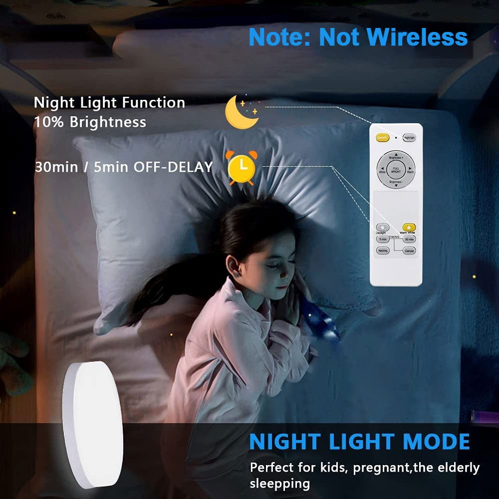 Depuley 24W Dimmable LED Ceiling Light with Remote Control - 8.66 Inch Modern Flush Mount Fixture for Bedroom, Kitchen, Bathroom & Hallway - 3 Color Changing, Timer Function - Energy Saving Close to Ceiling Lighting for Home & Office