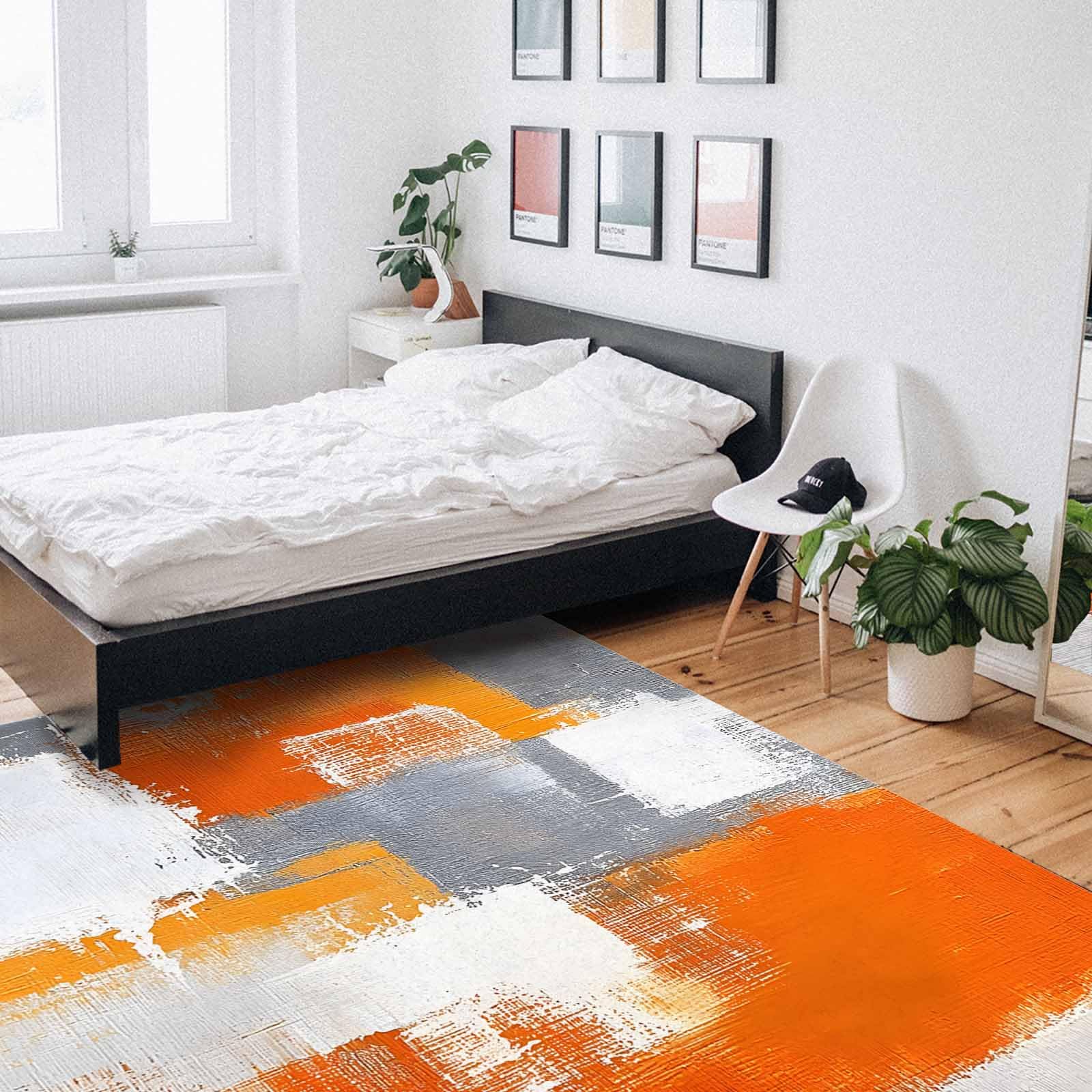 Burnt Orange Shag Area Rug 2'8