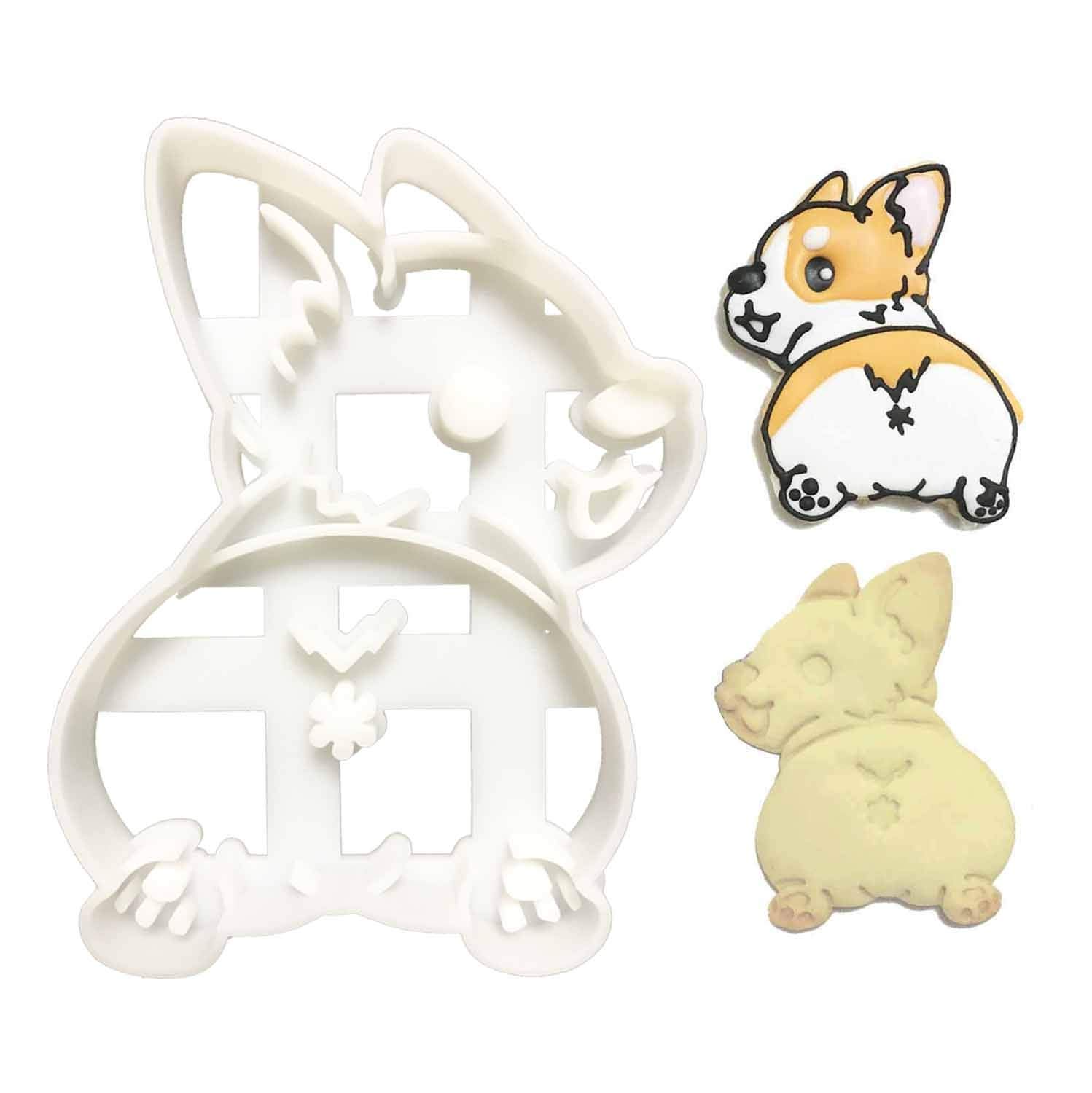 Corgi Butt Cookie Cutters - Dog Bone Shaped Cookie Molds for Baking, DIY Dog Treats, Corgi Themed Desserts - Perfect for Dog Lovers, Birthday Parties & Pet-Themed Events