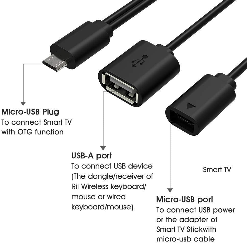 Rii Micro USB OTG Adapter for Smart TV, Nintendo Switch & Keyboards - Gaming & Home Entertainment