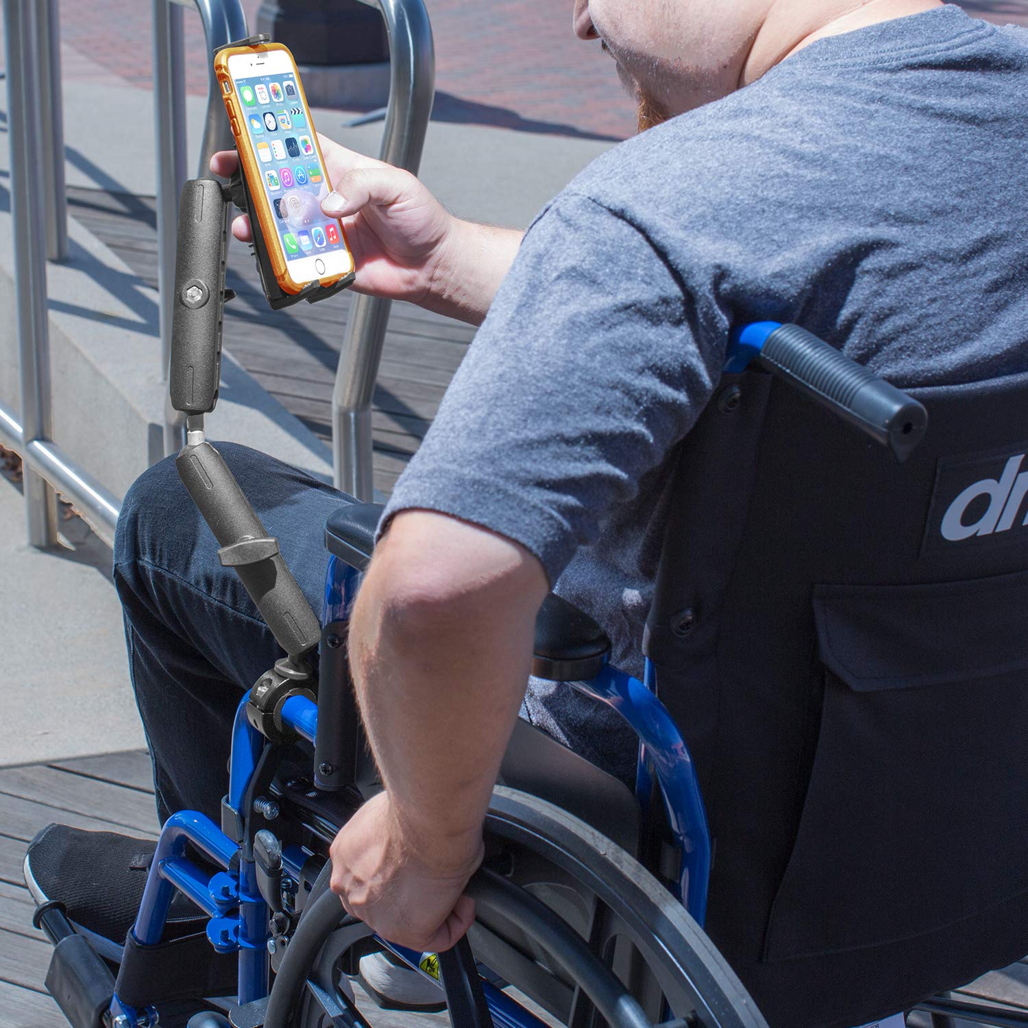 iBOLT sPro2 Universal Adjustable Mount Holder for Wheelchairs & Exercise Equipment - Compatible with 4.7