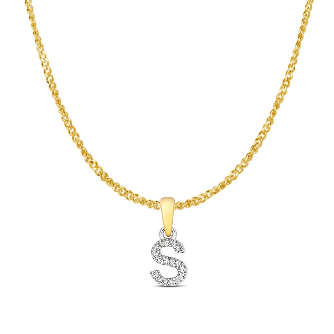 Personalized Diamond Initial Necklace - 9K Solid Gold Monogram Pendant (A-Z) | Elegant Gift for Women, Birthday, Anniversary & Everyday Wear