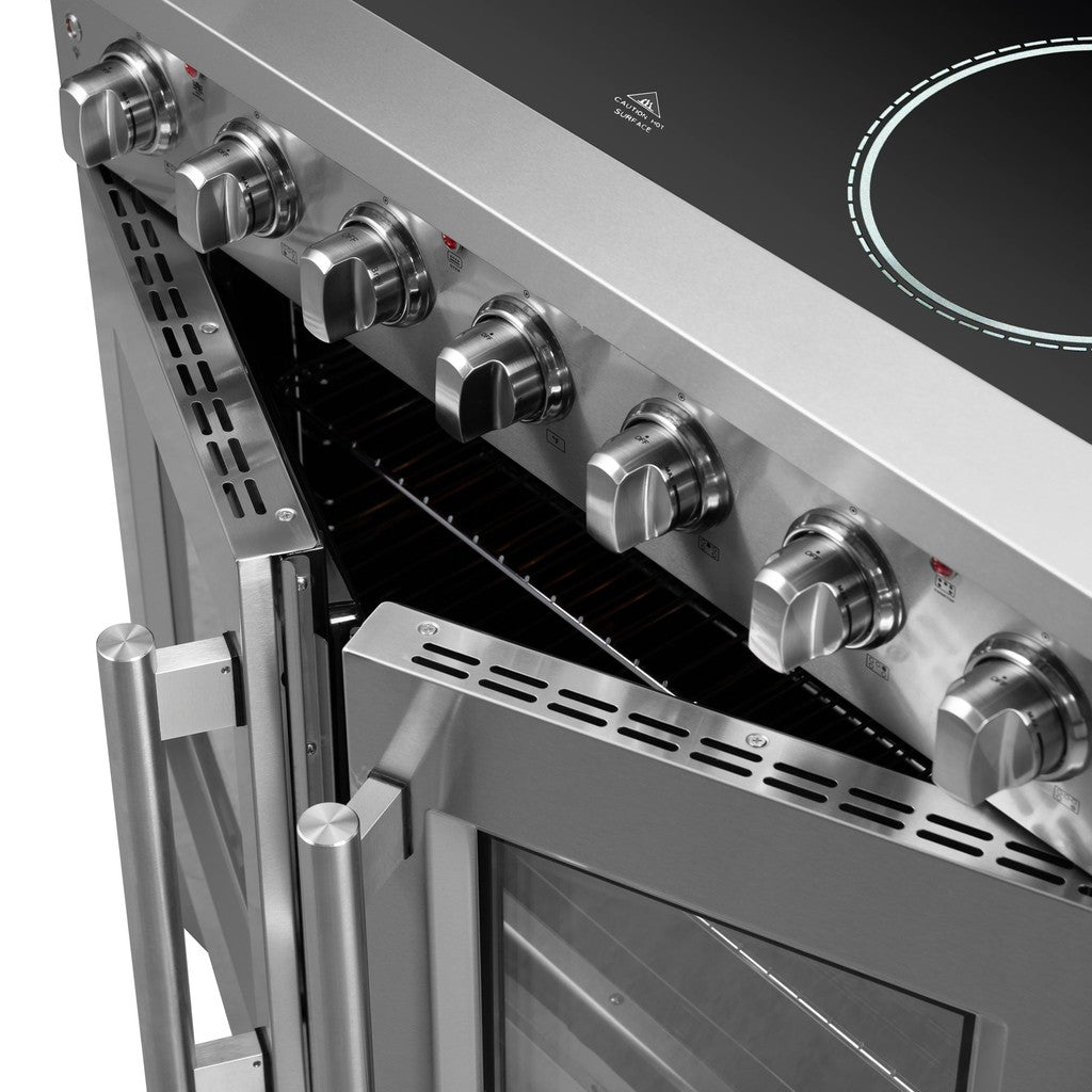 Forno Galiano 36-inch 5.36 cu. ft. Stainless Steel French Door Freestanding Electric Range - FFSEL6917 36 | Perfect for Modern Kitchens & Home Cooking
