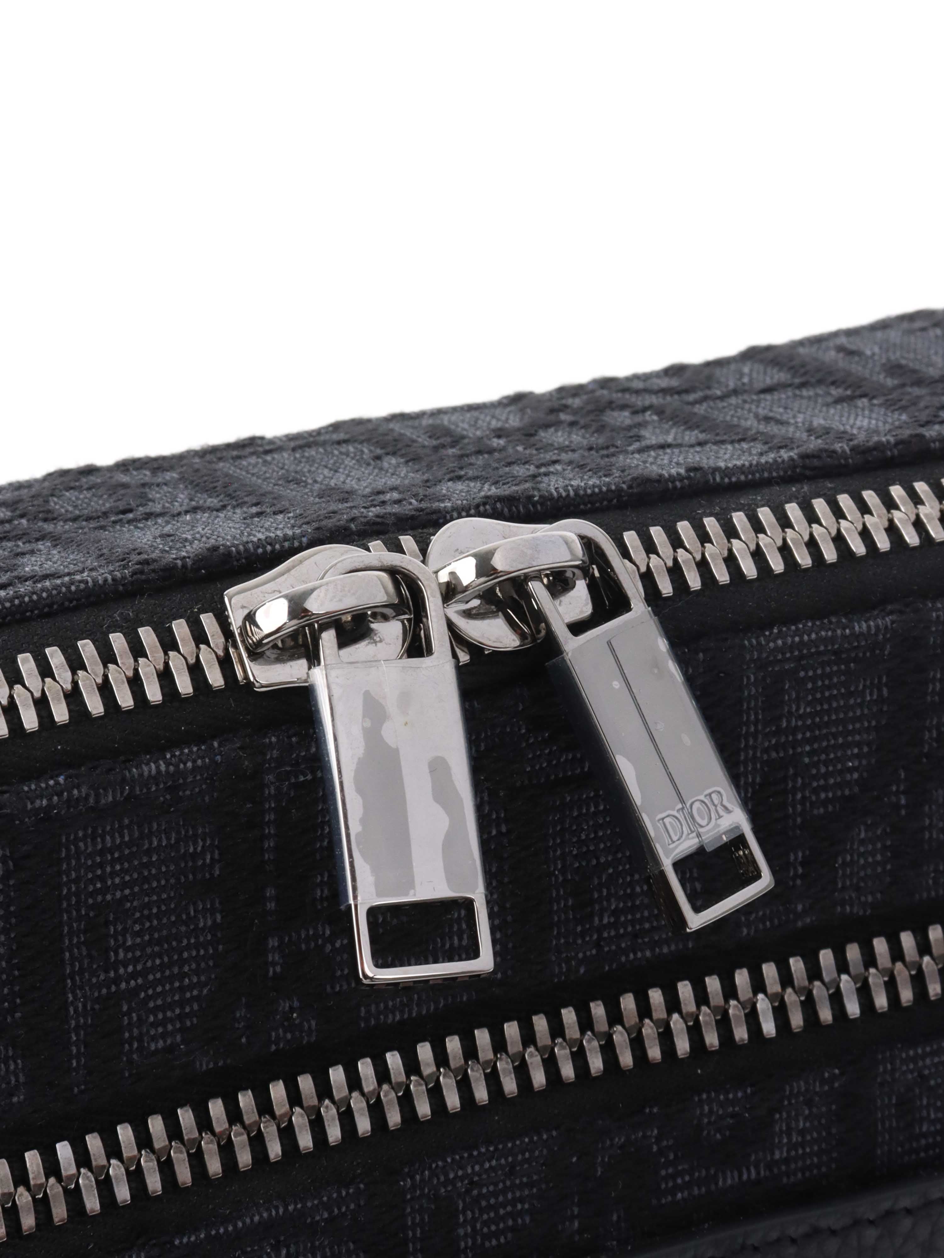 Dior Men's Black Safari Pouch Crossbody Bag - Luxury Designer Waist Pack for Travel, Gym & Everyday Use