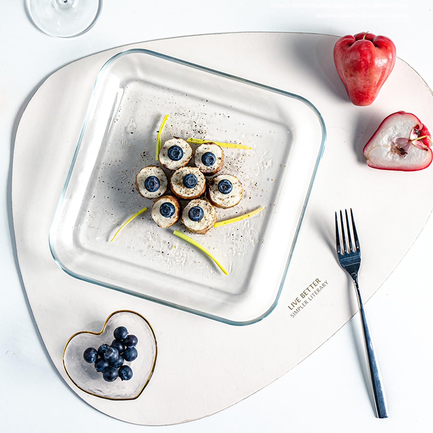 7 Inch Square Tempered Glass Dessert Plates - Set of 3, Mini Appetizer & Salad Plates for Cake, Fruit, Snacks - Perfect for Parties, Weddings, and Home Dining