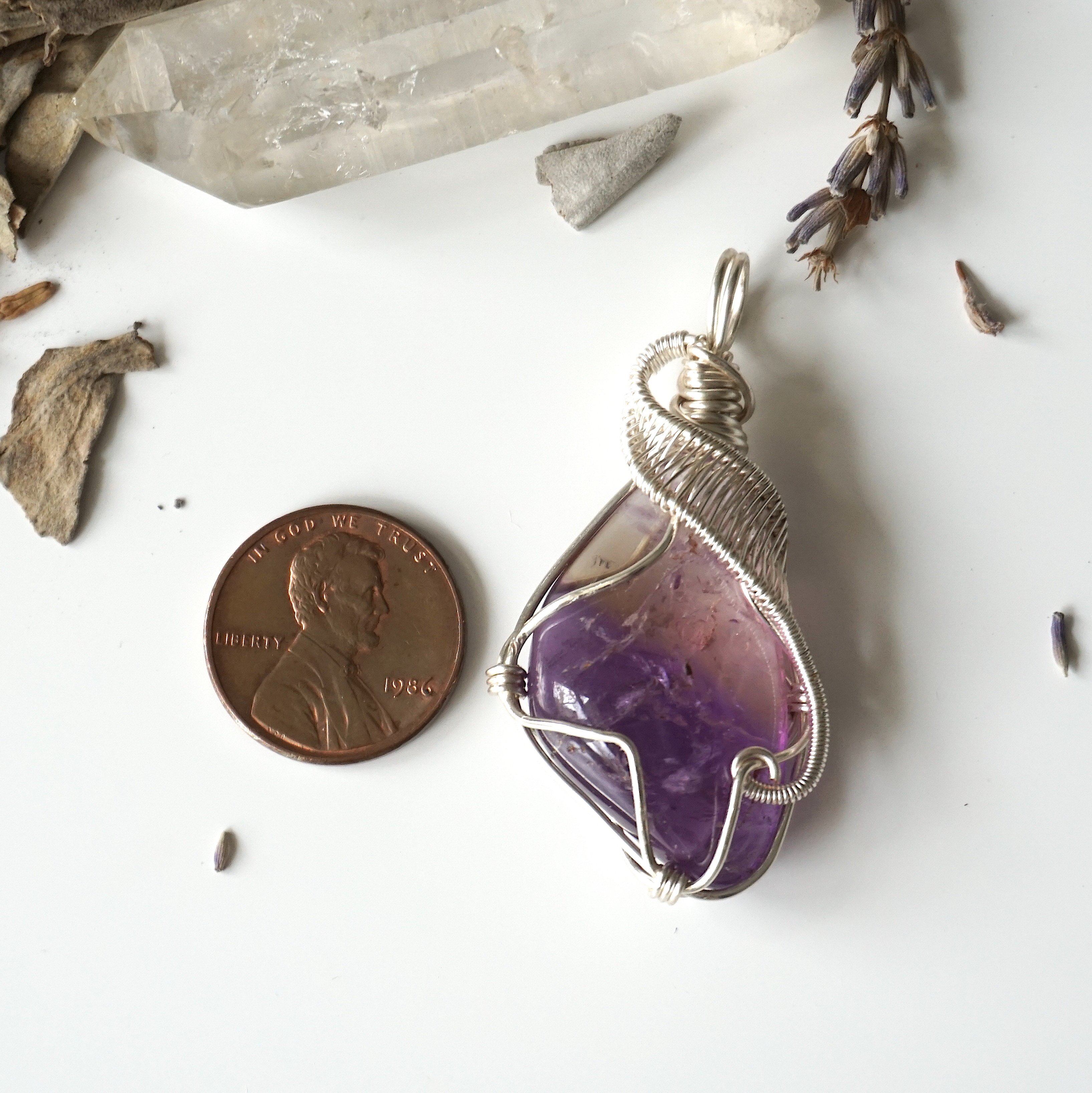 Natural Ametrine Pendant Necklace - Silver Plated Crystal Jewelry for Women - Perfect for Gifts, Meditation & Spiritual Healing
