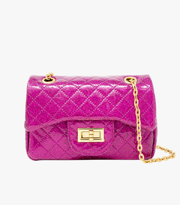 Hot Pink Sparkle Purse for Women - Glittery Evening Clutch Bag for Parties, Weddings & Special Occasions