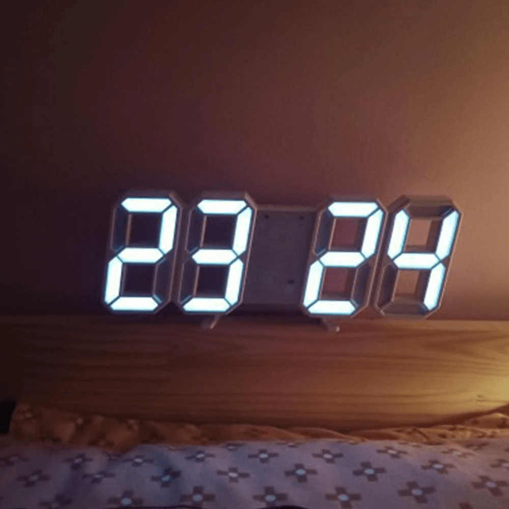 3D LED Digital Wall Clock - Modern Large Display Alarm Clock with Temperature & Date - Perfect for Home, Office, Bedroom, and Kitchen Decor