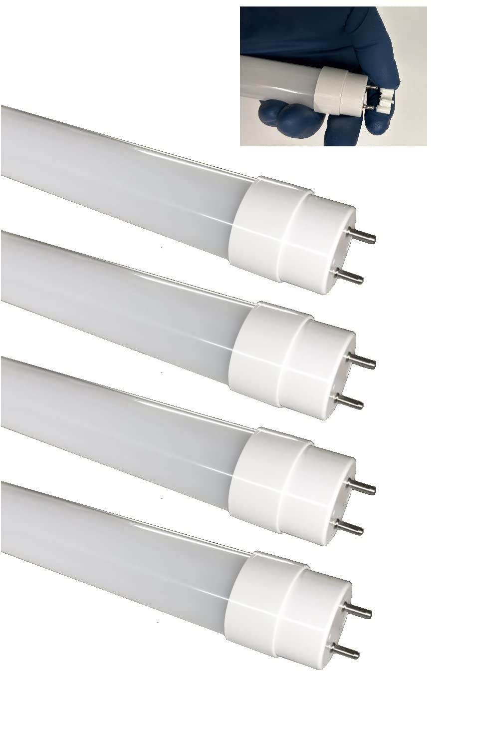 (4-Pack) 18-Inch LED F15T8 Tube Light - Type B, 12-30V DC, Rotatable, 7W Warm White 3000K, Double-End Powered, Frosted Cover - Perfect for RV, Camper, Marine & Off-Grid Lighting (Not Plug-and-Play)