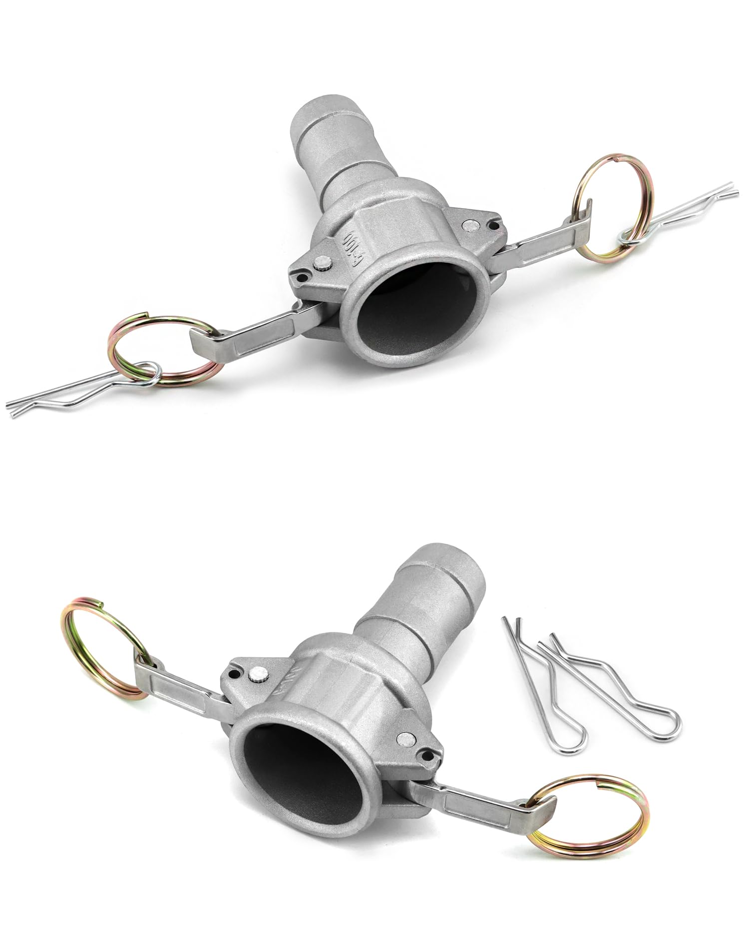 QWORK 4 Pack Aluminum Alloy Type C Camlock Hose Fitting - 1