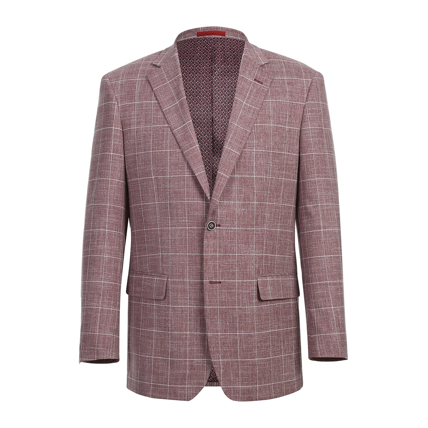 Stylish Single Breasted Windowpane Blazer for Men - Wine Red Business Casual Jacket | Perfect for Office Wear, Weddings & Formal Events
