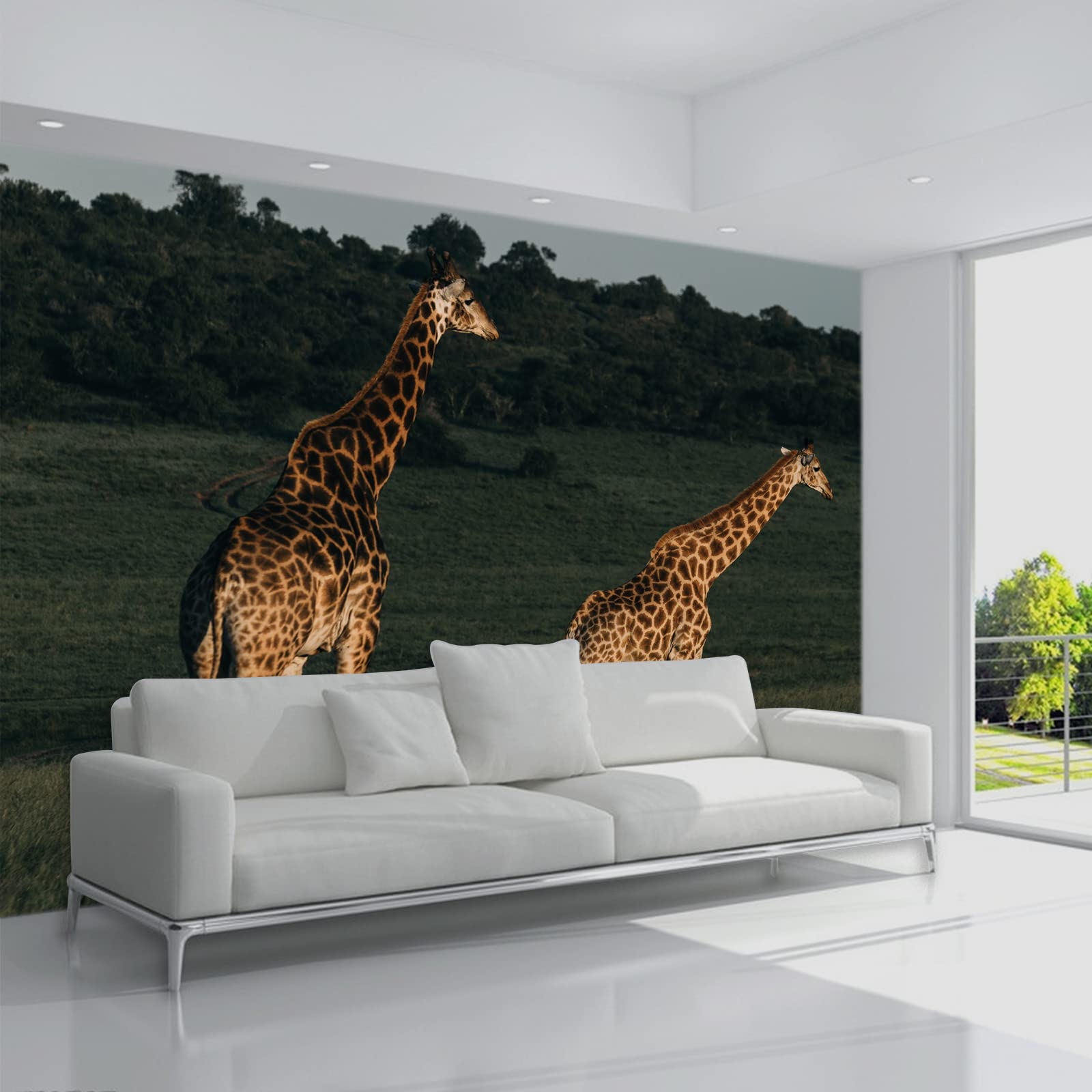 Giraffe Forest Animals and Plants Large Removable Wall Mural - 158