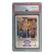 Magic Johnson Signed 1990 Fleer #93 LA Lakers Trading Card PSA/DNA Gem MT 10 - Perfect for NBA Memorabilia Collectors & Sports Fans Display