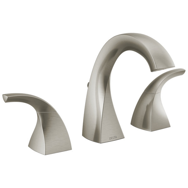 Delta Downing Spotshield Brushed Nickel 2-Handle Widespread Bathroom Faucet - Perfect for Modern Vanities and Powder Rooms